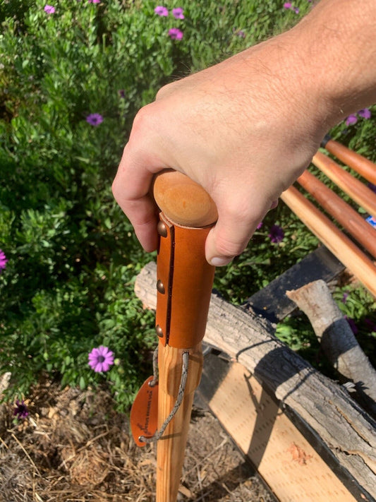 Rugged Terrain Wood Walking Cane Stick Ball Knob Round Top Palm Grip 30" - 42"