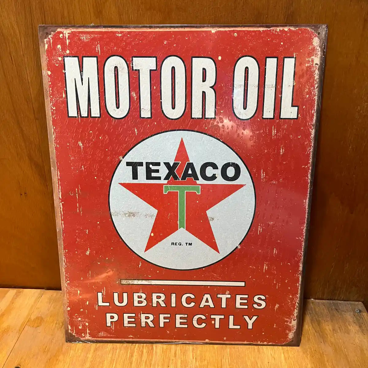 Texaco Motor Oil Gas Sign - Tin Metal