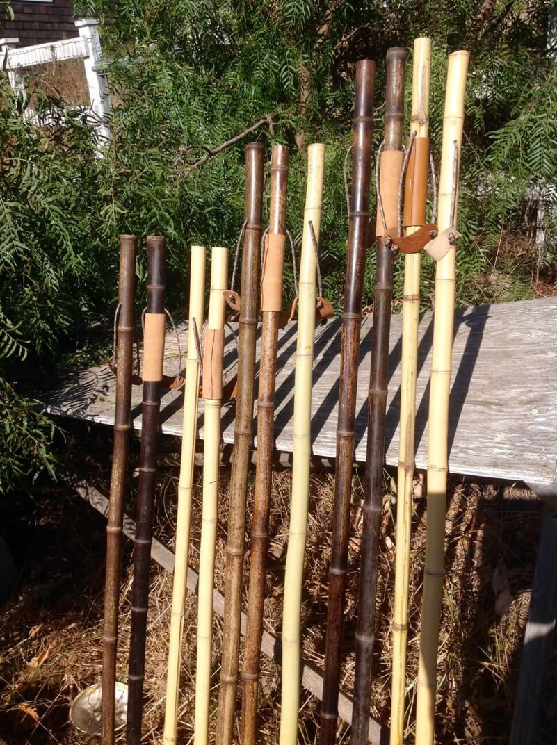 100% Vintage - Bamboo Wooden Walking Stick - Hiking Staff Trekking Pole