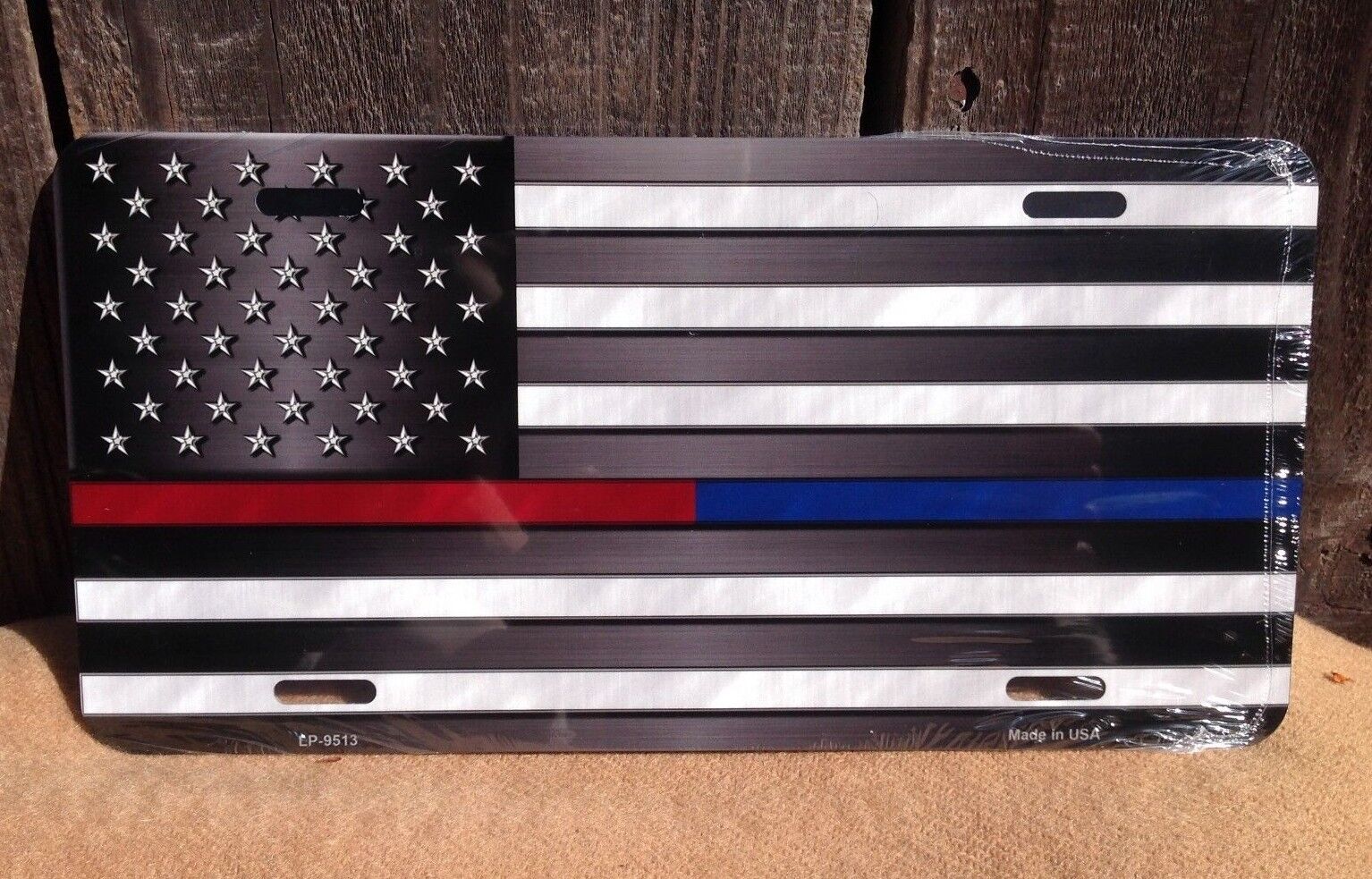 American Flag / Police Fire License Plate Truck Auto Car Tag