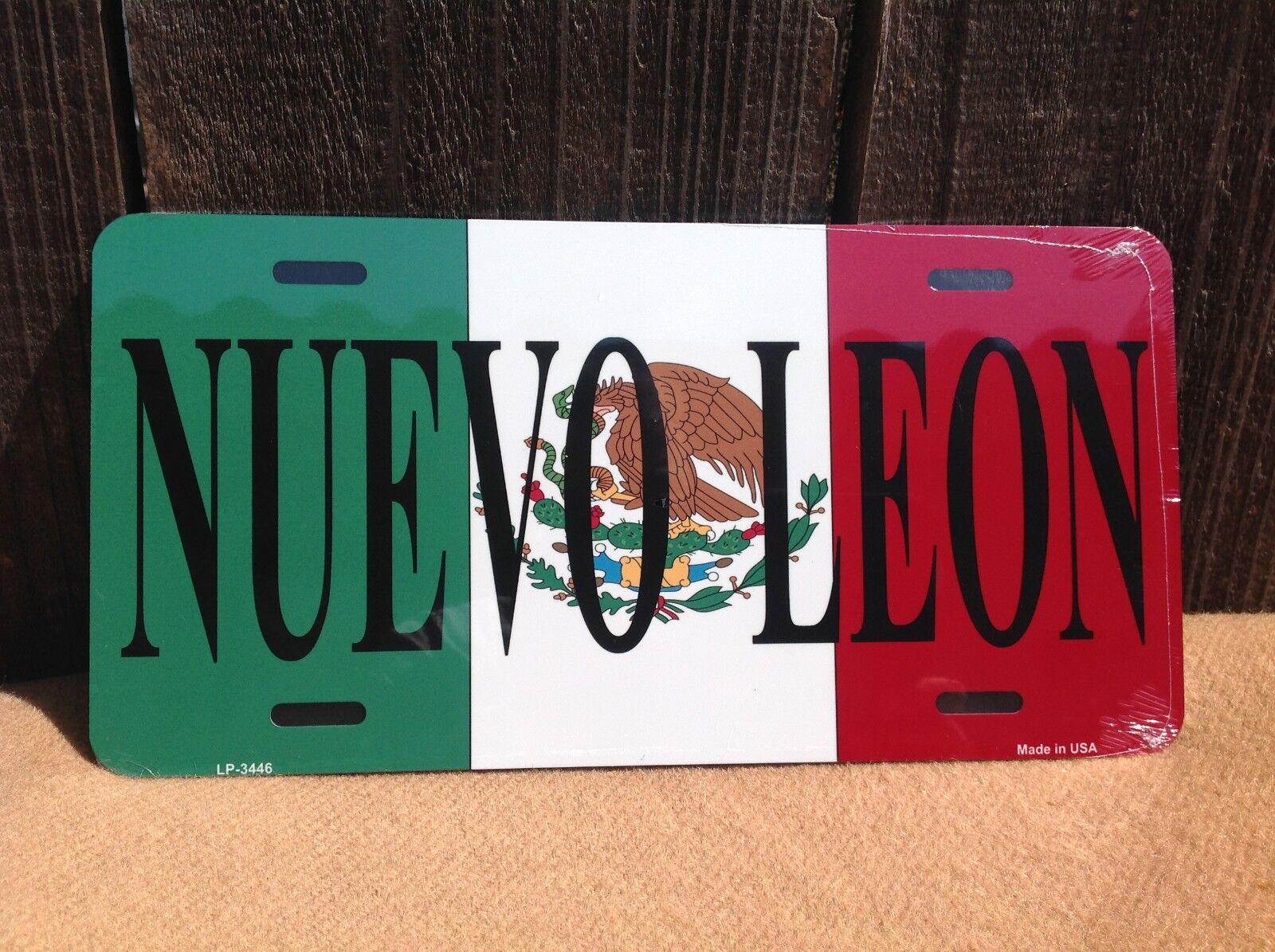 Nuevo Leon Mexico Mexican Flag License Plate Auto Car Truck Vehicle Tag
