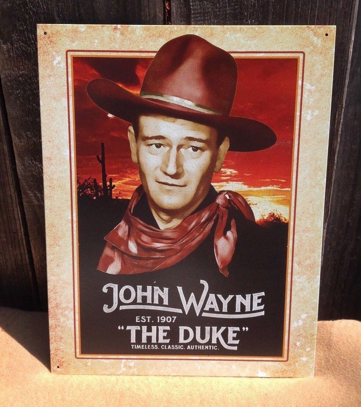 John Wayne The Duke Classic Sign Tin Vintage Garage Bar Decor Old Rustic Western