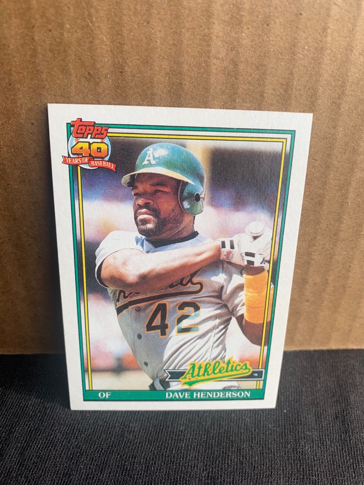 1991 Topps Baseball Card Oakland Athletics Dave Henderson