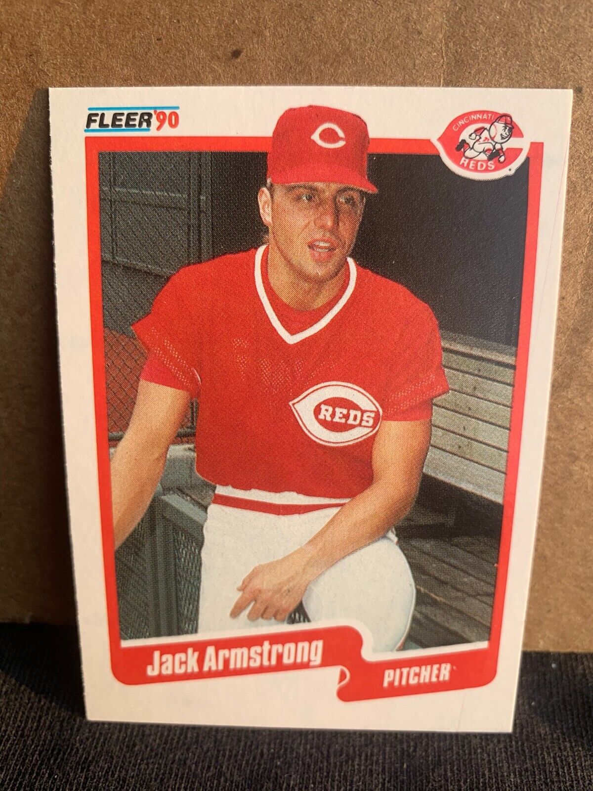 1990 Fleer Baseball Card Cincinnati Reds Jack Armstrong