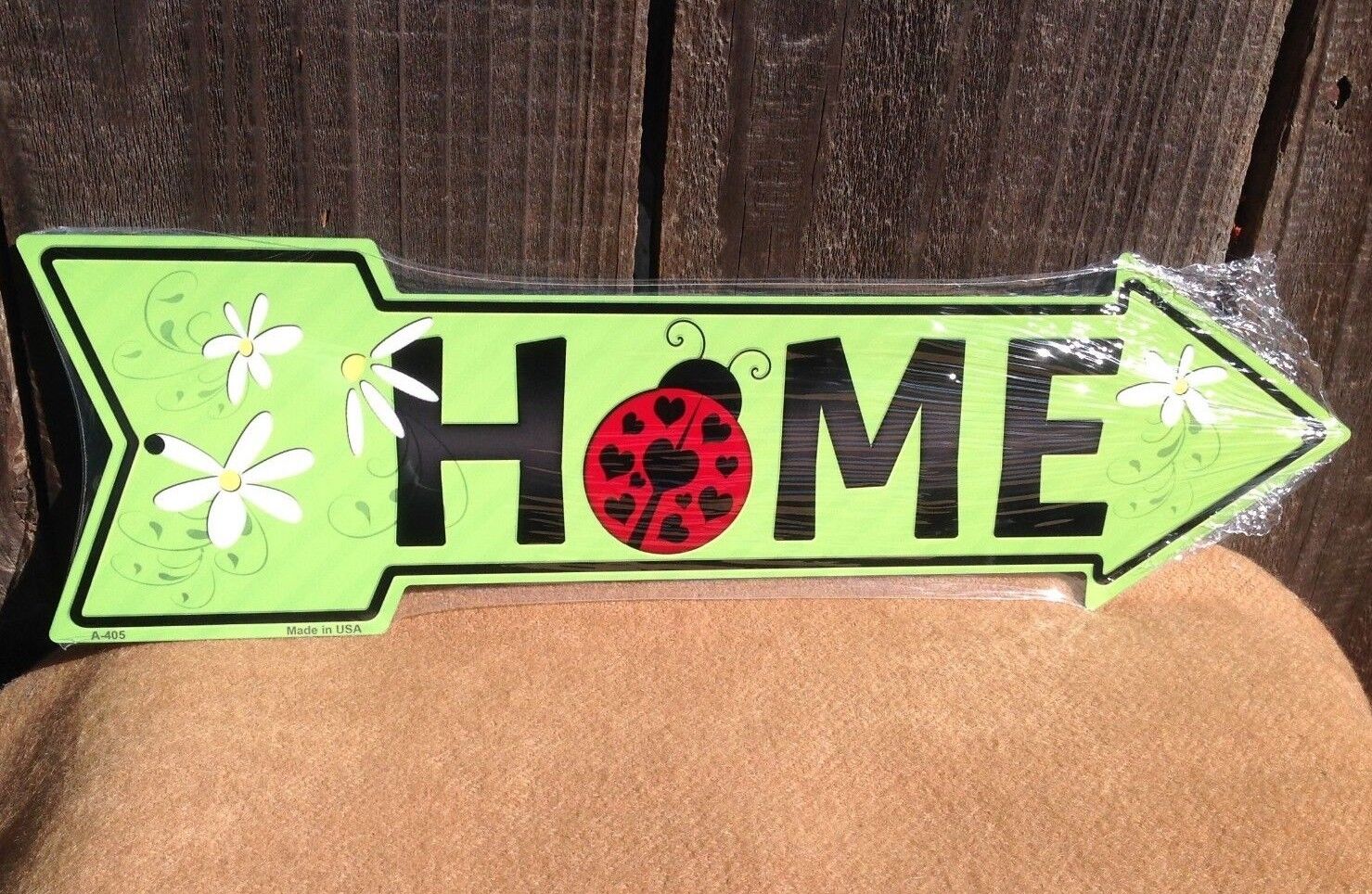 Home Ladybug This Way To Arrow Sign Directional Novelty Metal 17" x 5"