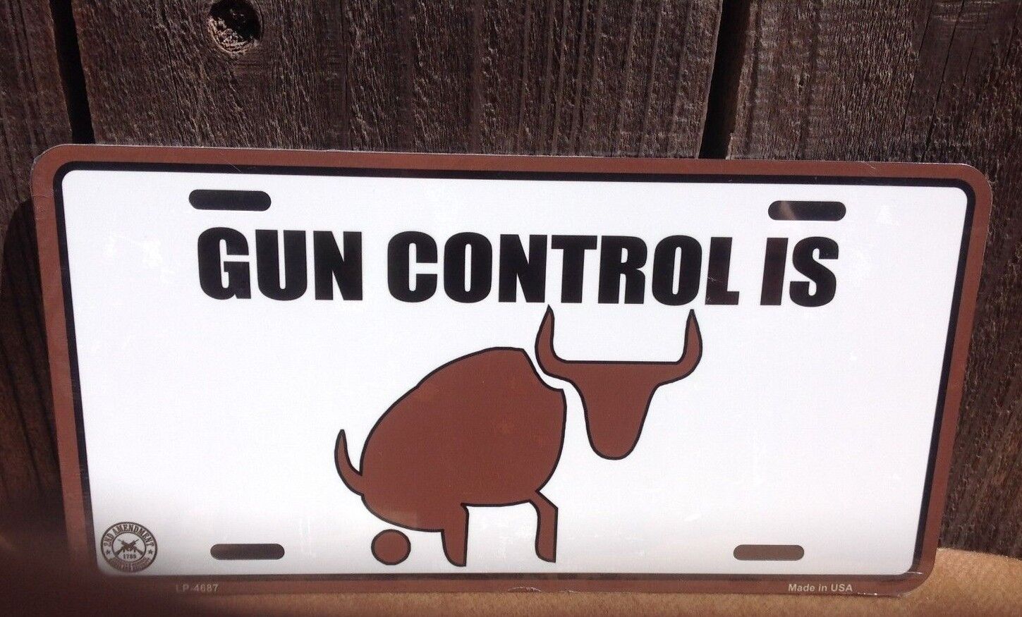 Gun Control Is 2nd Amendment Guns Novelty License Plate Car Auto Truck
