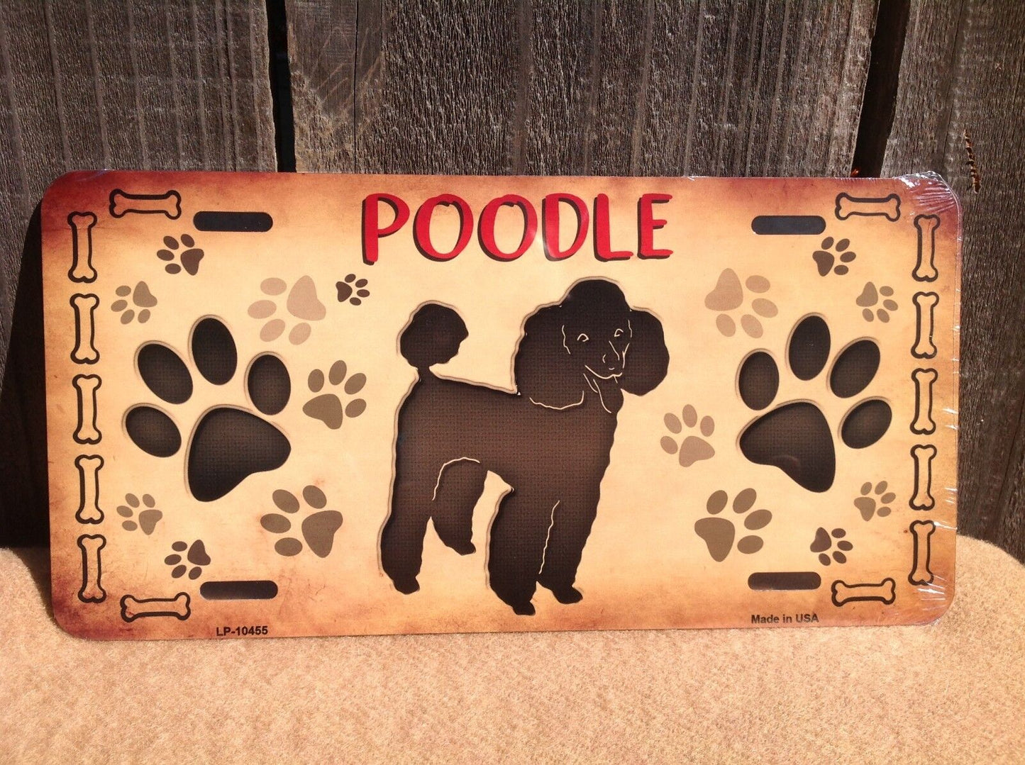 Poodle Paw Prints Pet Animal Dog Lovers Novelty Auto License Plate