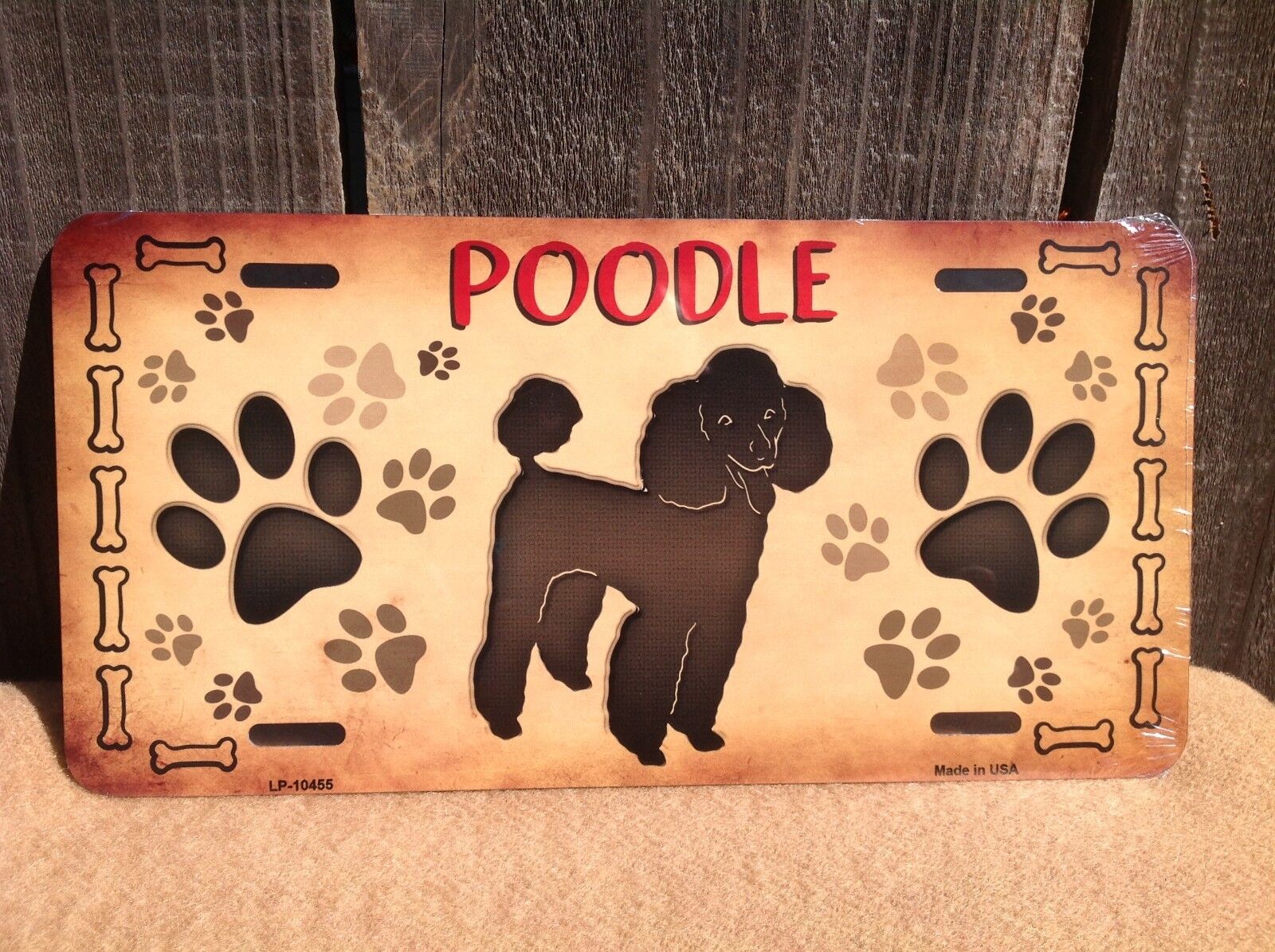 Poodle Paw Prints Pet Animal Dog Lovers Novelty Auto License Plate