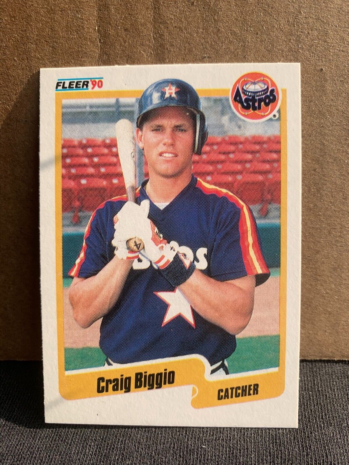 1990 Fleer Baseball Card Houston Astros Craig Biggio