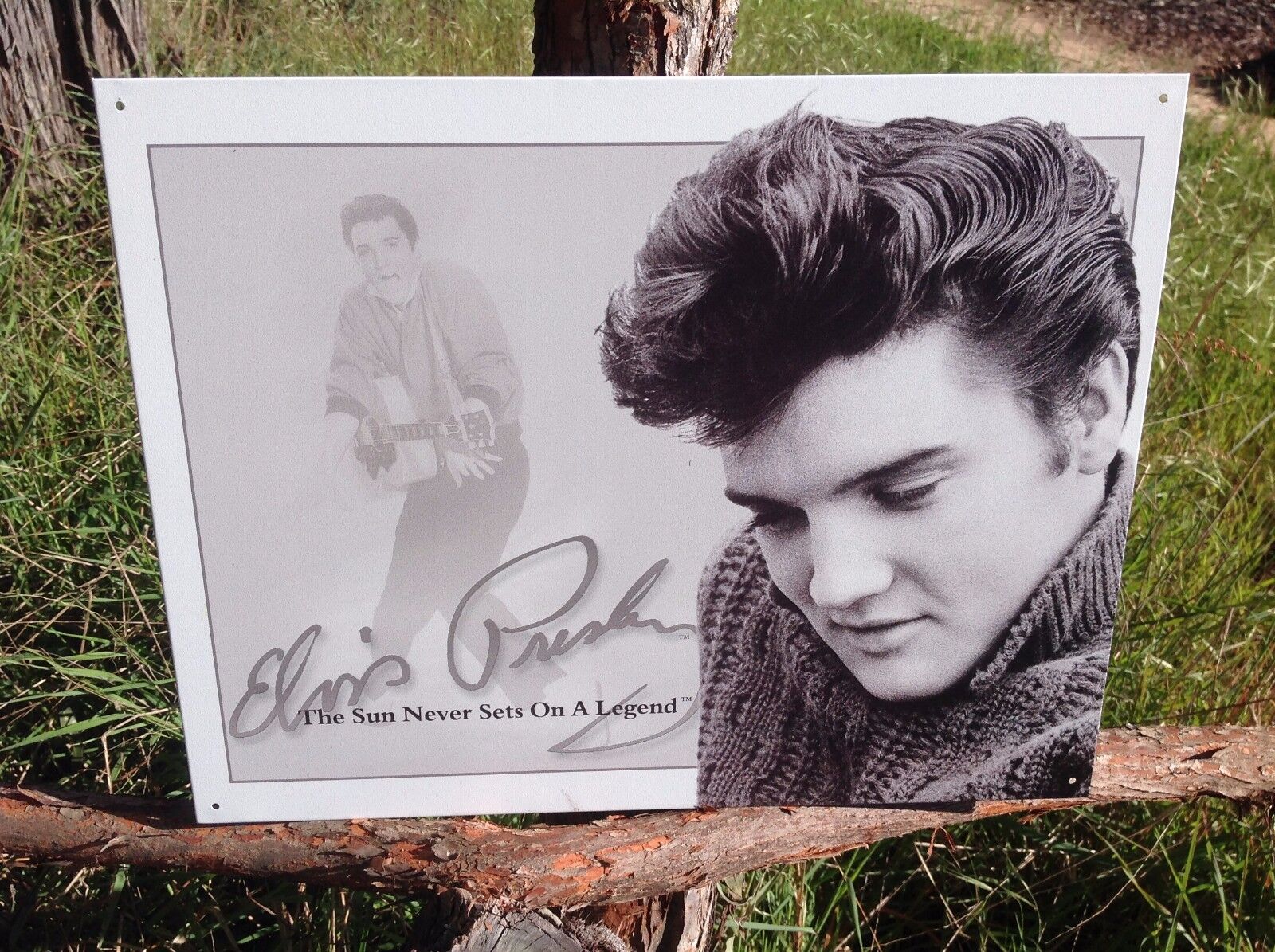 Vintage Elvis Presley Sun Never Sets Legend Metal Sign Tin Garage Bar Classic 
