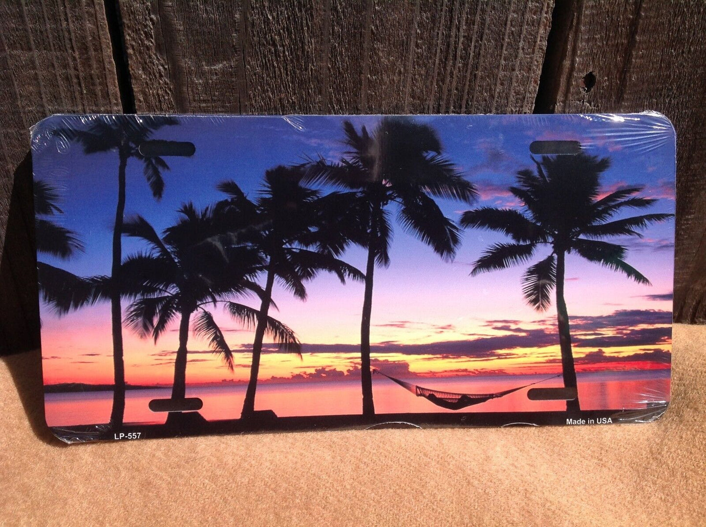 Natural Sunset Clouds Ocean Beach Sand Novelty License Plate Car Auto Truck Tag
