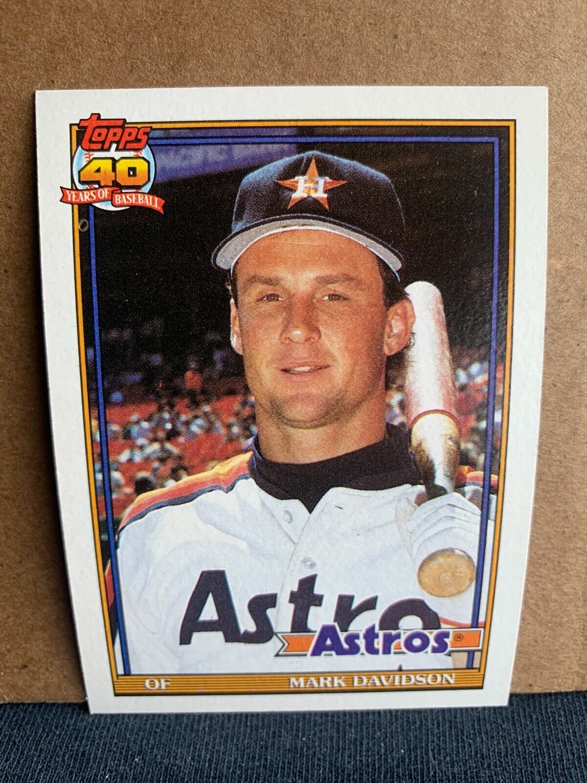 1991 Topps Baseball Card Houston Astros Mark Davidson
