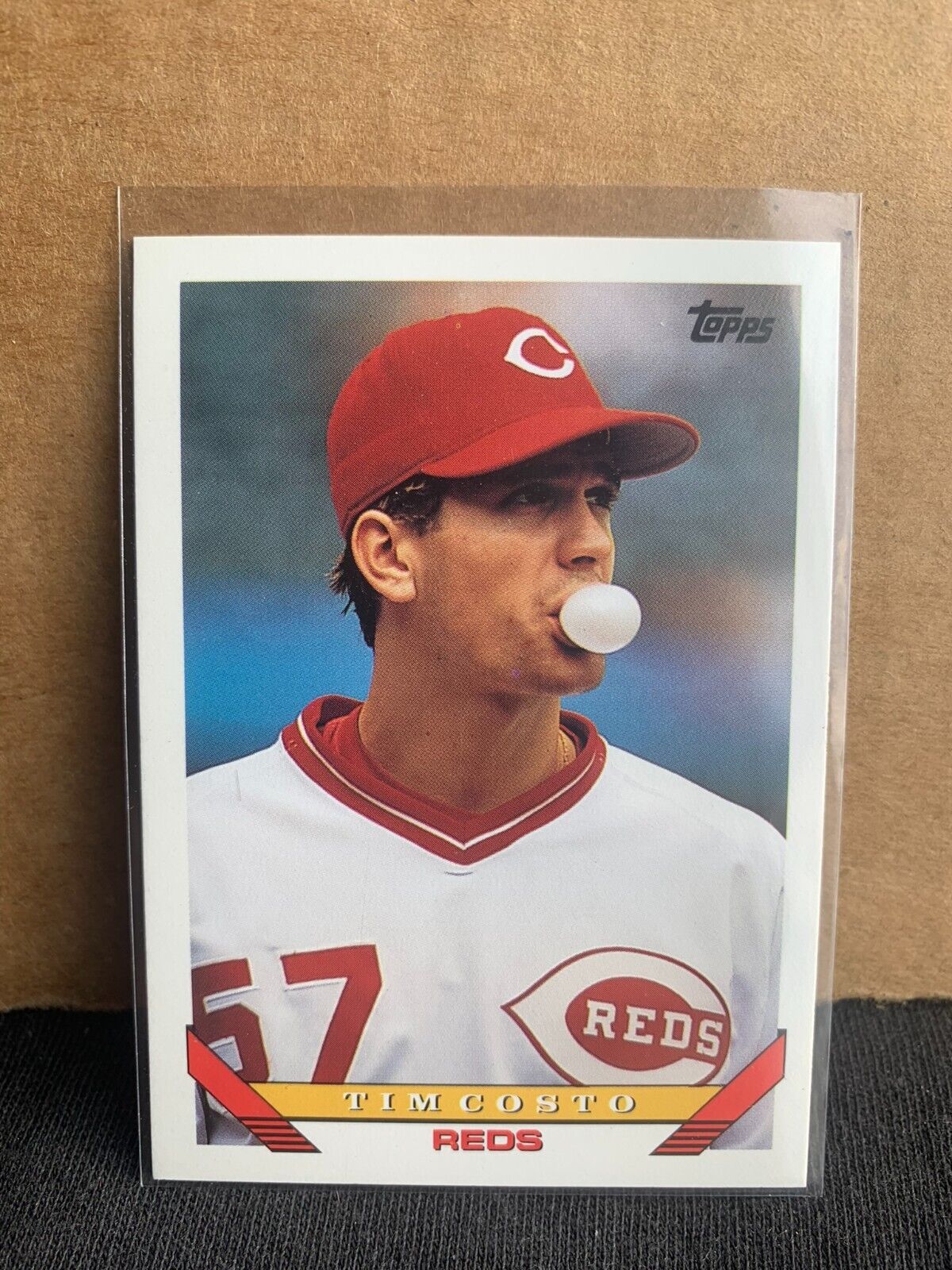 1993 Topps Baseball Card Cincinnati Reds Tim Costo