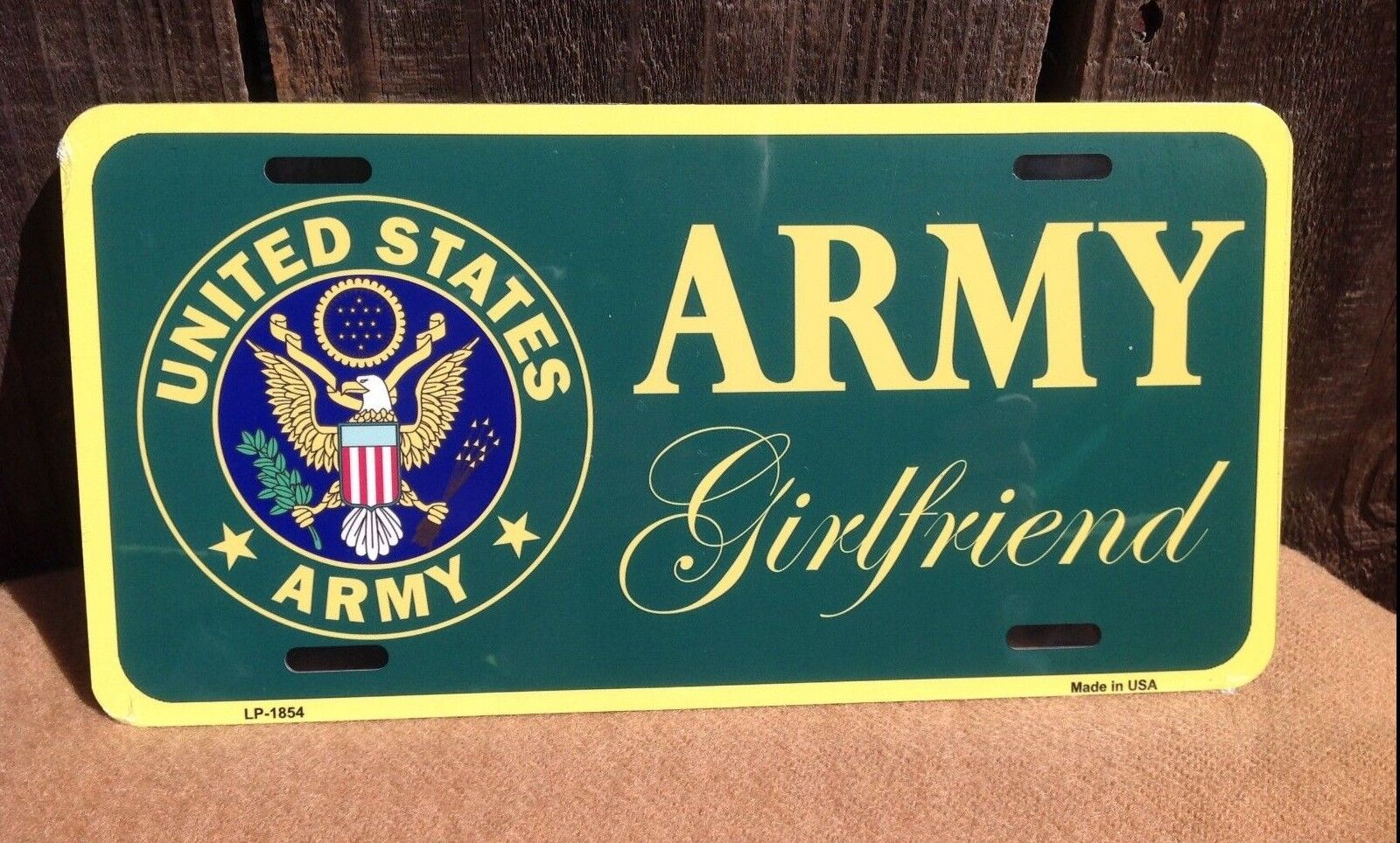 US Army Girlfriend Green Military Metal License Plate Auto Car Truck Tag