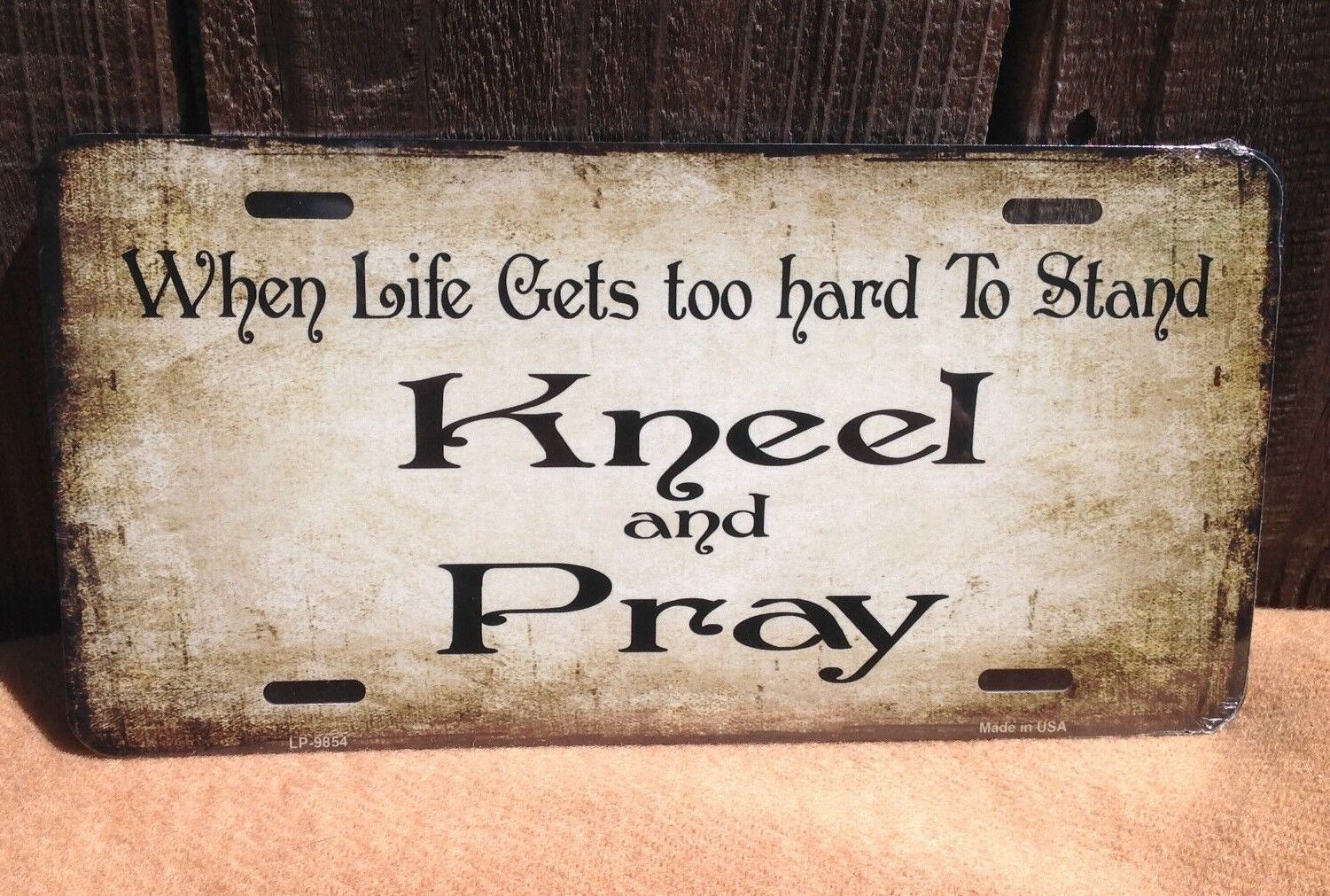 Hard To Stand Kneel Pray Jesus Christ God Christian License Plate Auto Car Truck