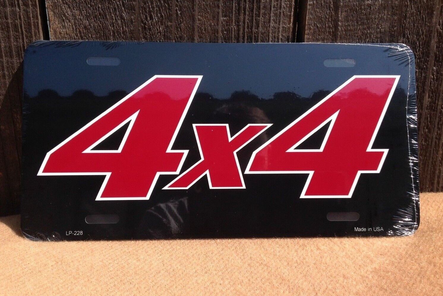 4 x 4 Red Black Auto Car Truck Vehicle Tag Novelty License Plate