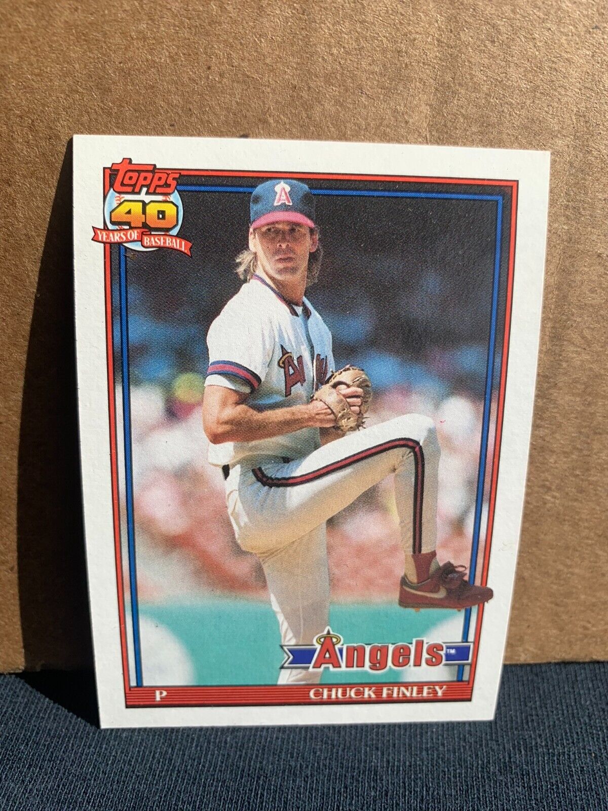 1991 Topps Baseball Card California Angels Chuck Finley