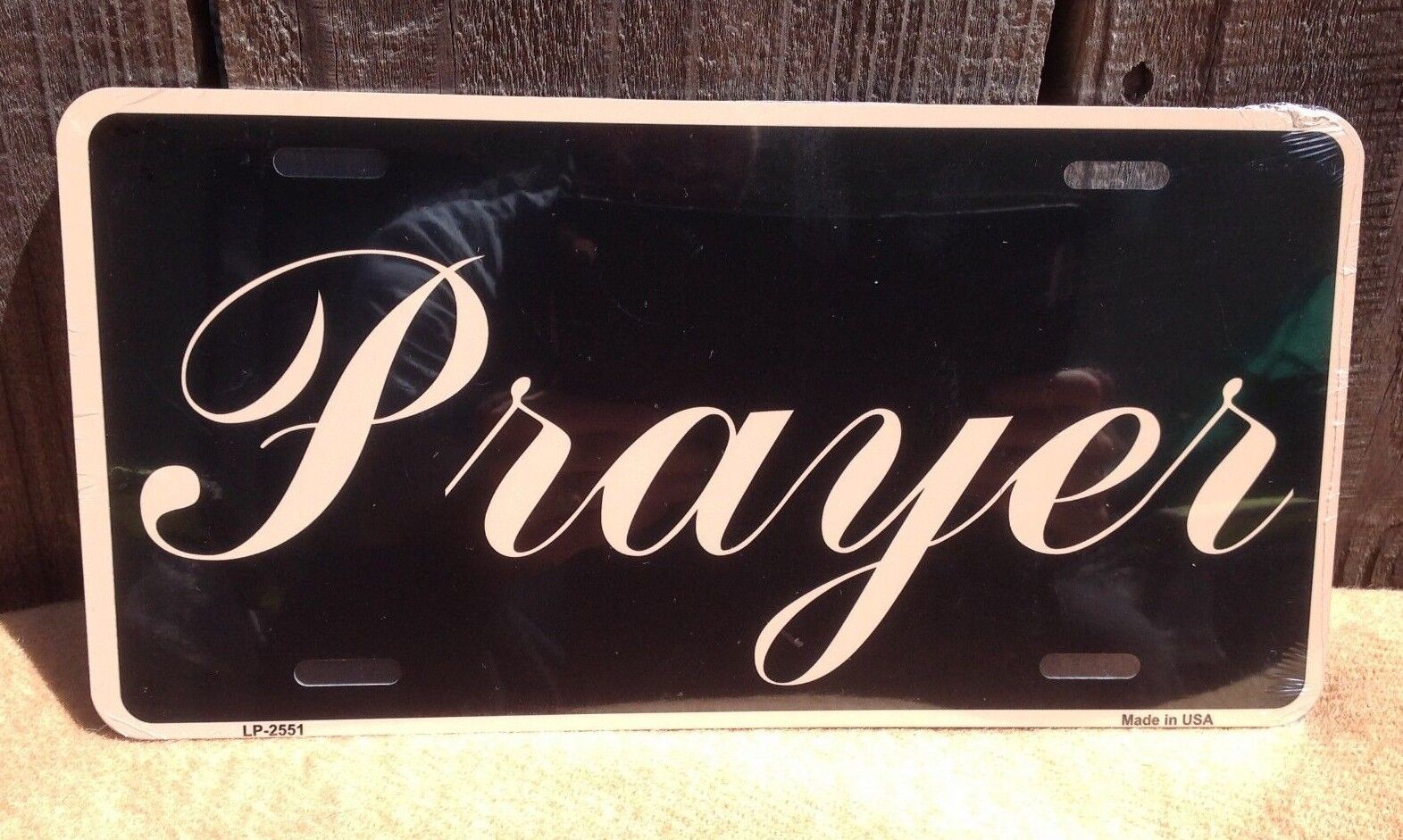 Prayer Black Gold Jesus Christ God Christian License Plate Auto Car Truck Tag