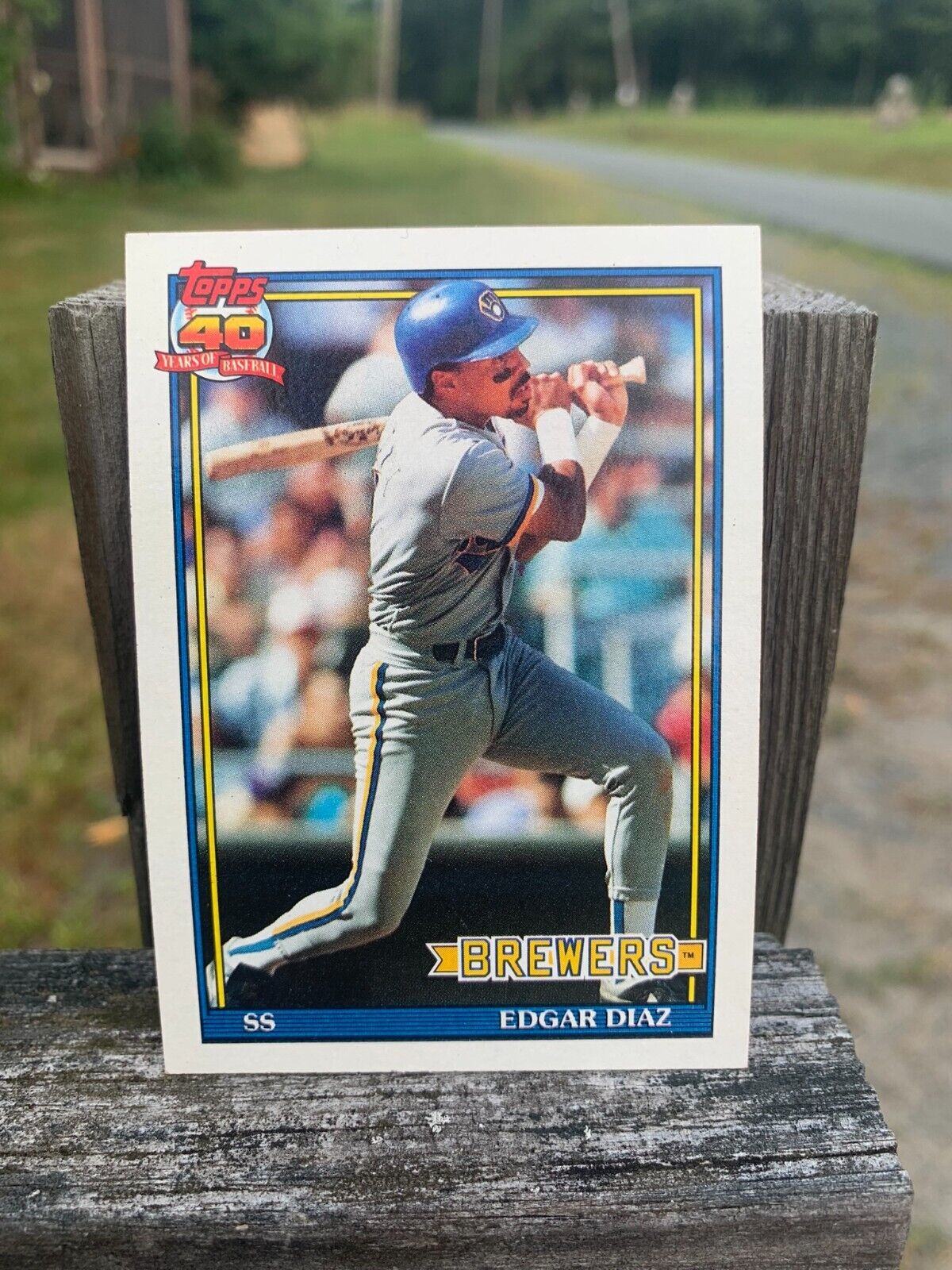 1991 Topps Baseball Card Milwaukee Brewers Edgar Diaz