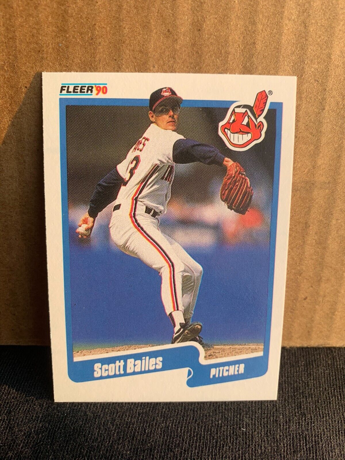 1990 Fleer Baseball Card Cleveland Indians Scott Bailes