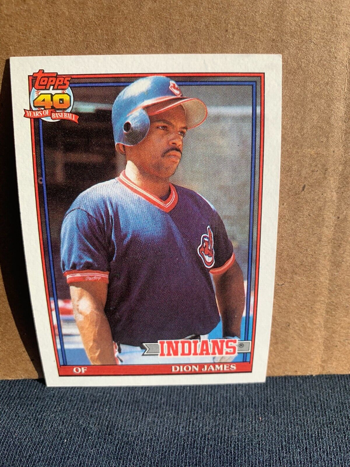 1991 Topps Baseball Card Cleveland Indians Dion James