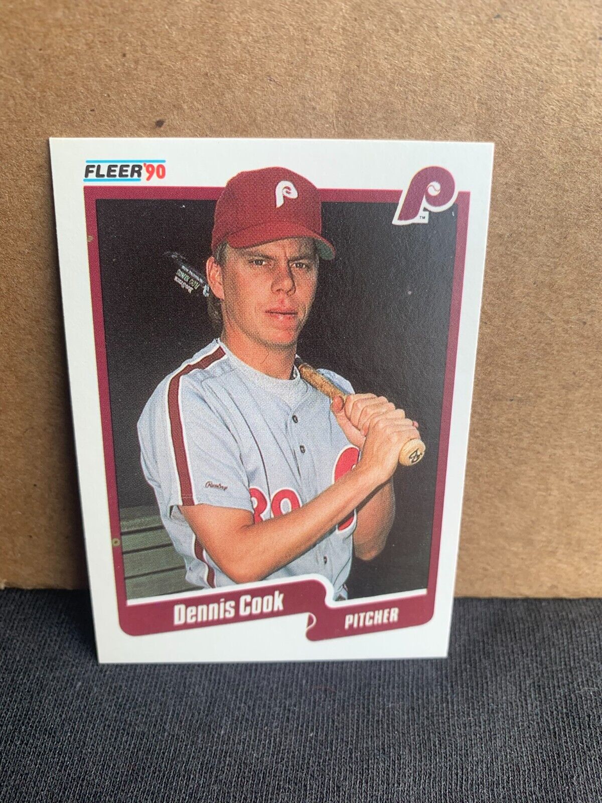 1990 Fleer Baseball Card Philadelphia Phillies Dennis Cook