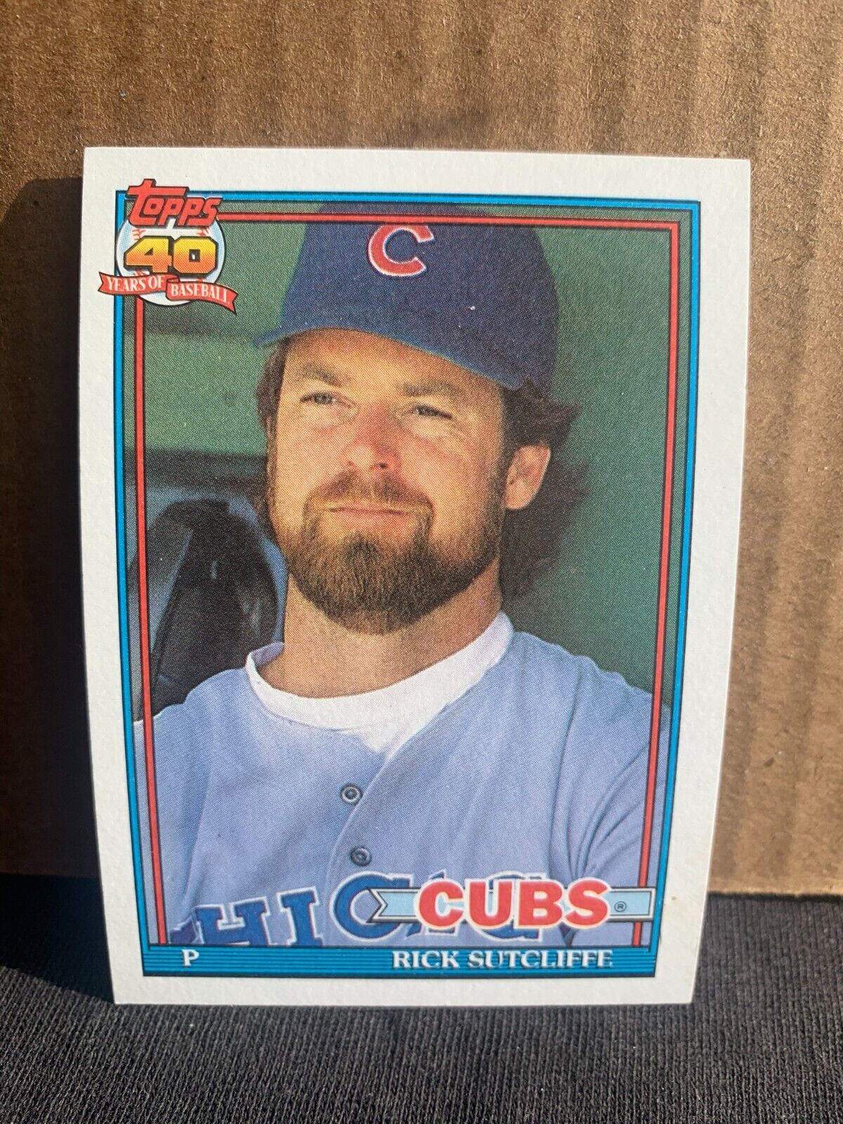 1991 Topps Baseball Card Chicago Cubs Rick Sutcliffe