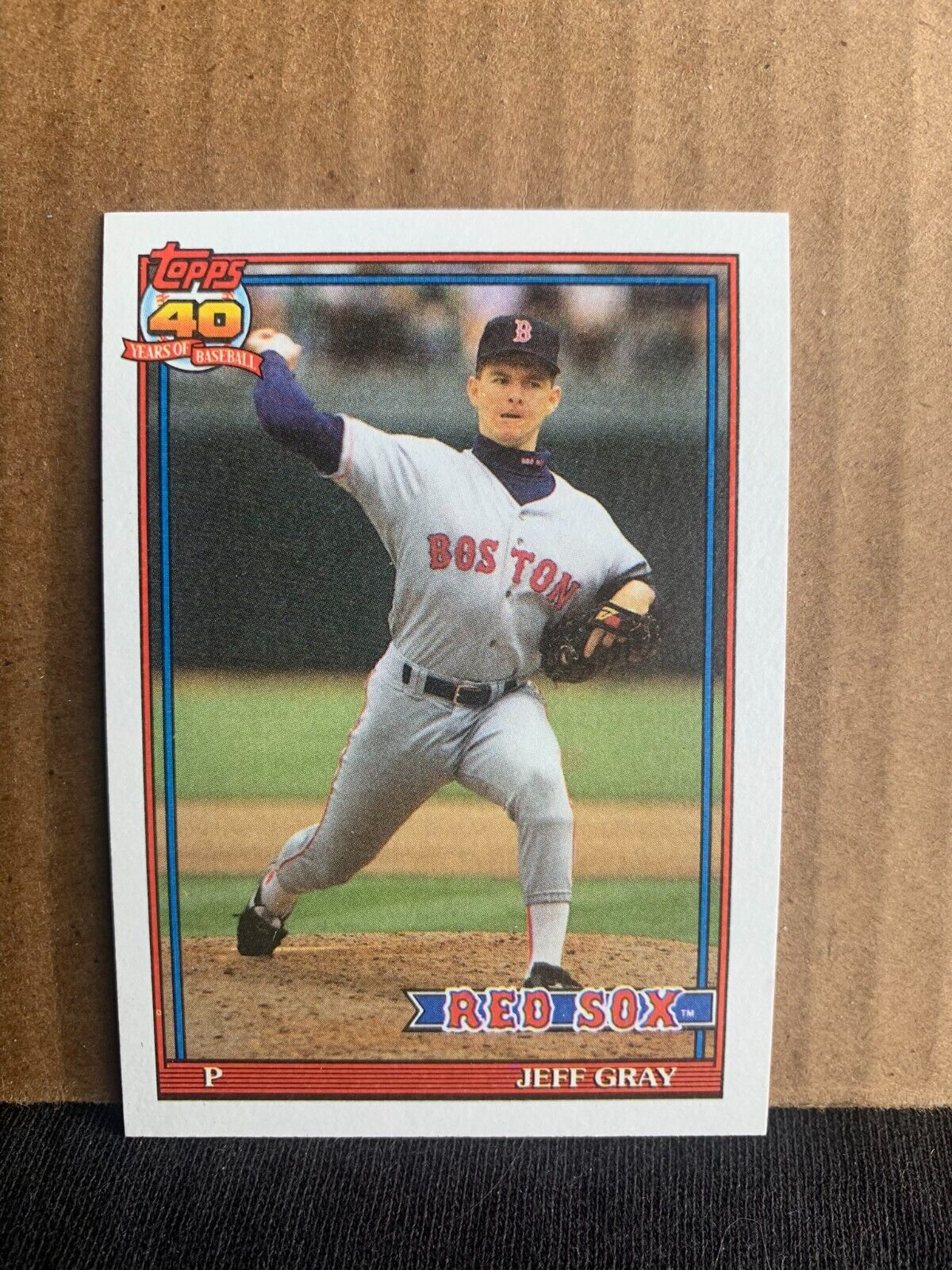 1991 Topps Baseball Card Boston Red Sox Jeff Gray