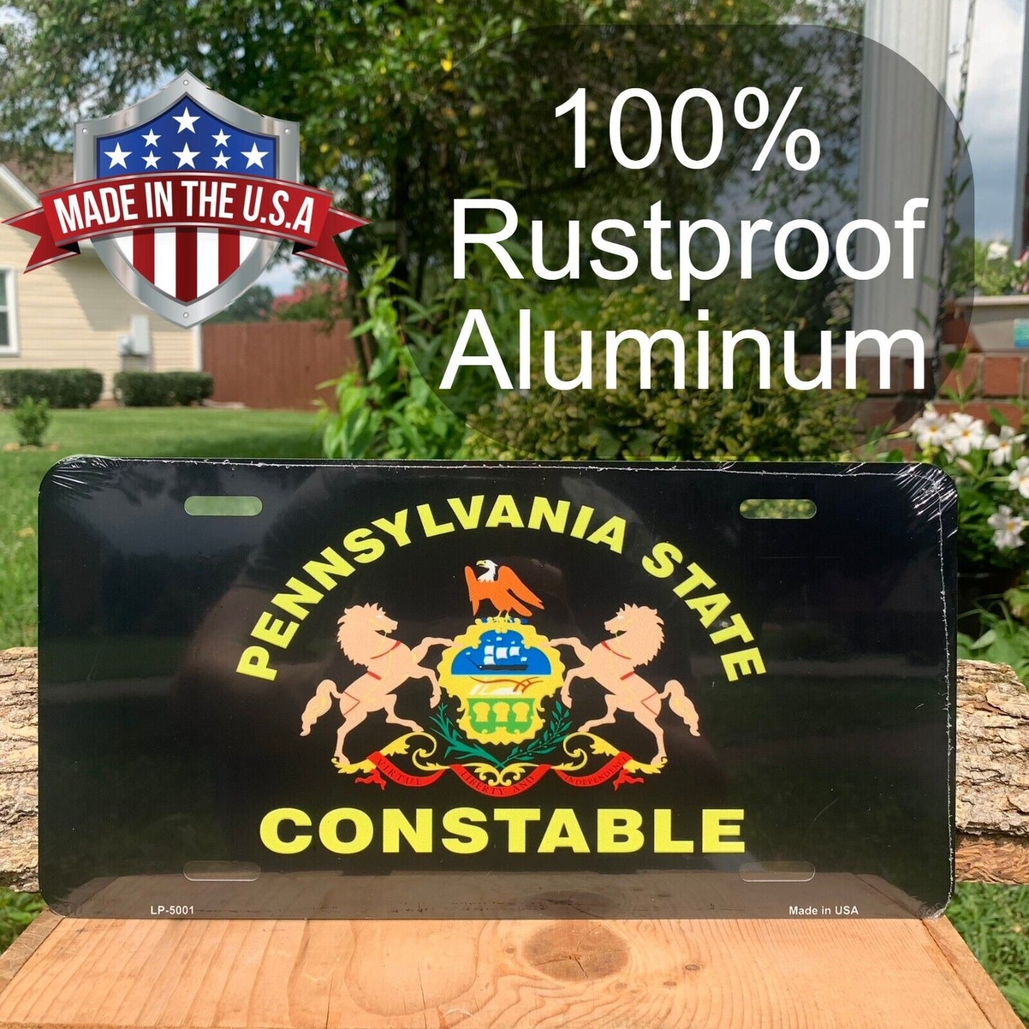 PA Pennsylvania Constable Star Seal Police Auto Car Truck Metal License Plate