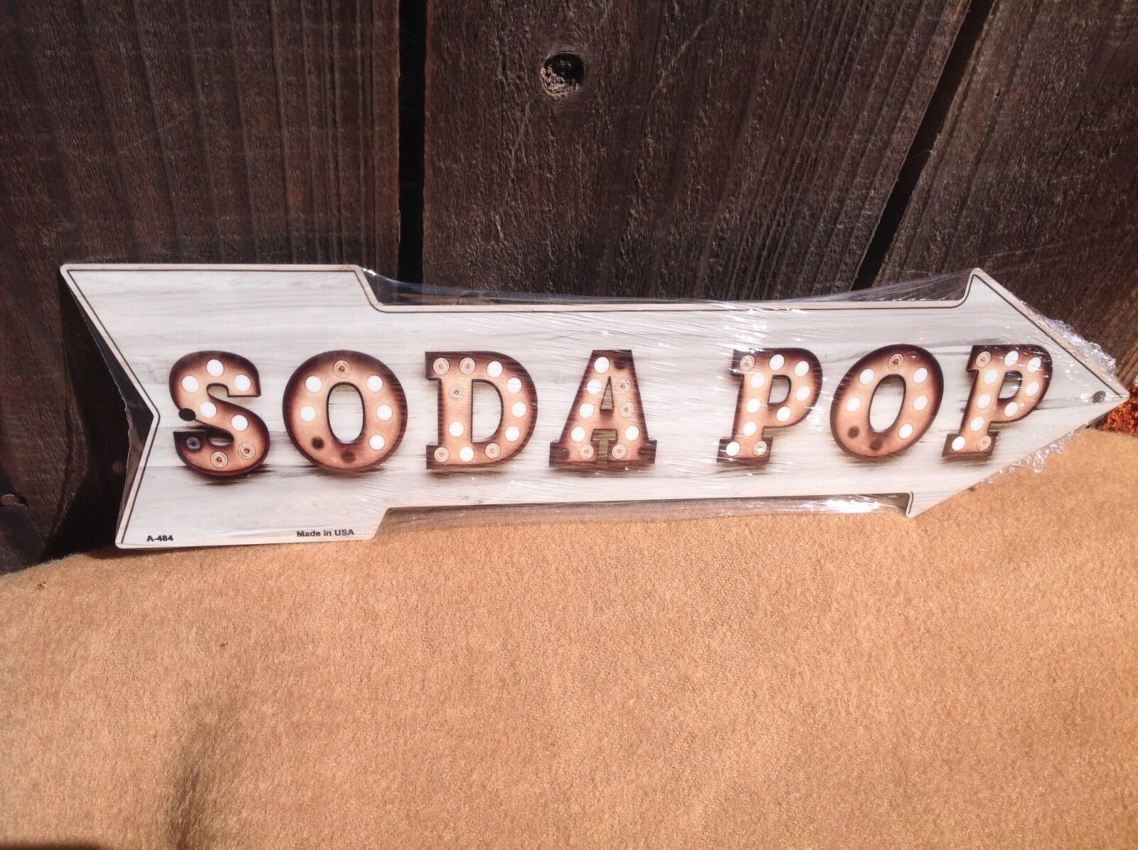 Soda Pop This Way To Arrow Sign Directional Novelty Metal 17" x 5"
