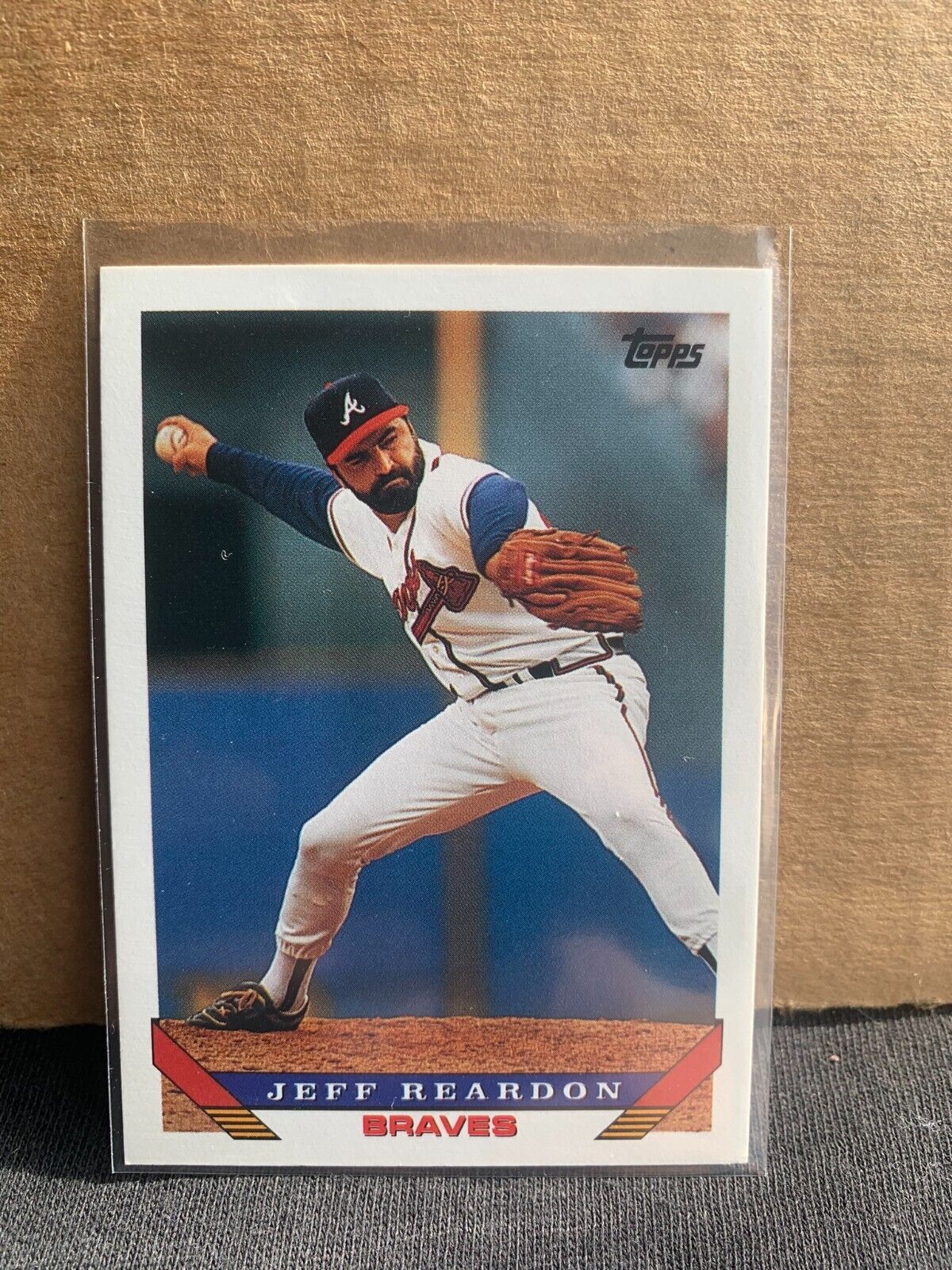 1993 Topps Baseball Card Atlanta Braves Jeff Reardon 