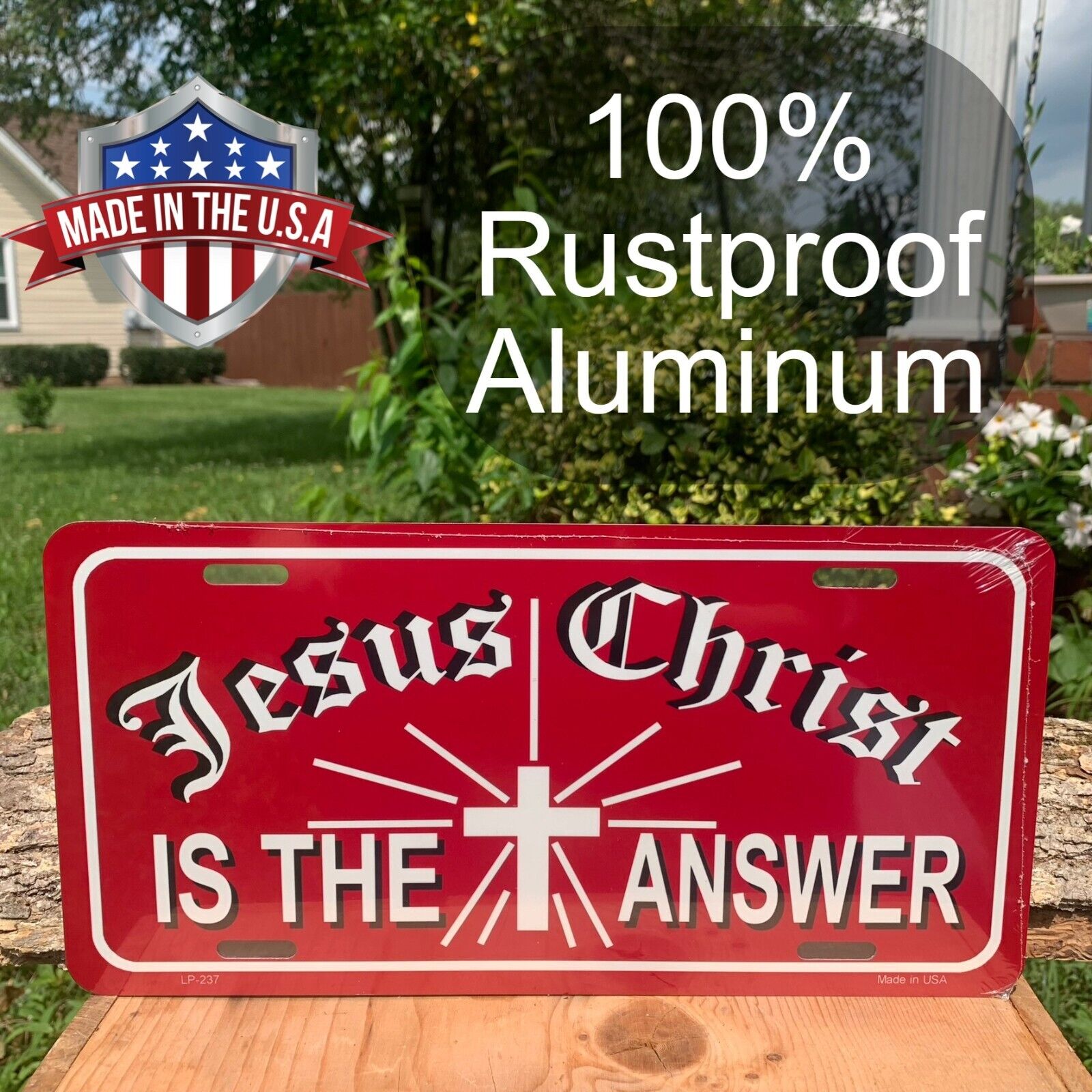 Jesus Christ Is The Answer God Christian Red License Plate Auto Car Truck Tag