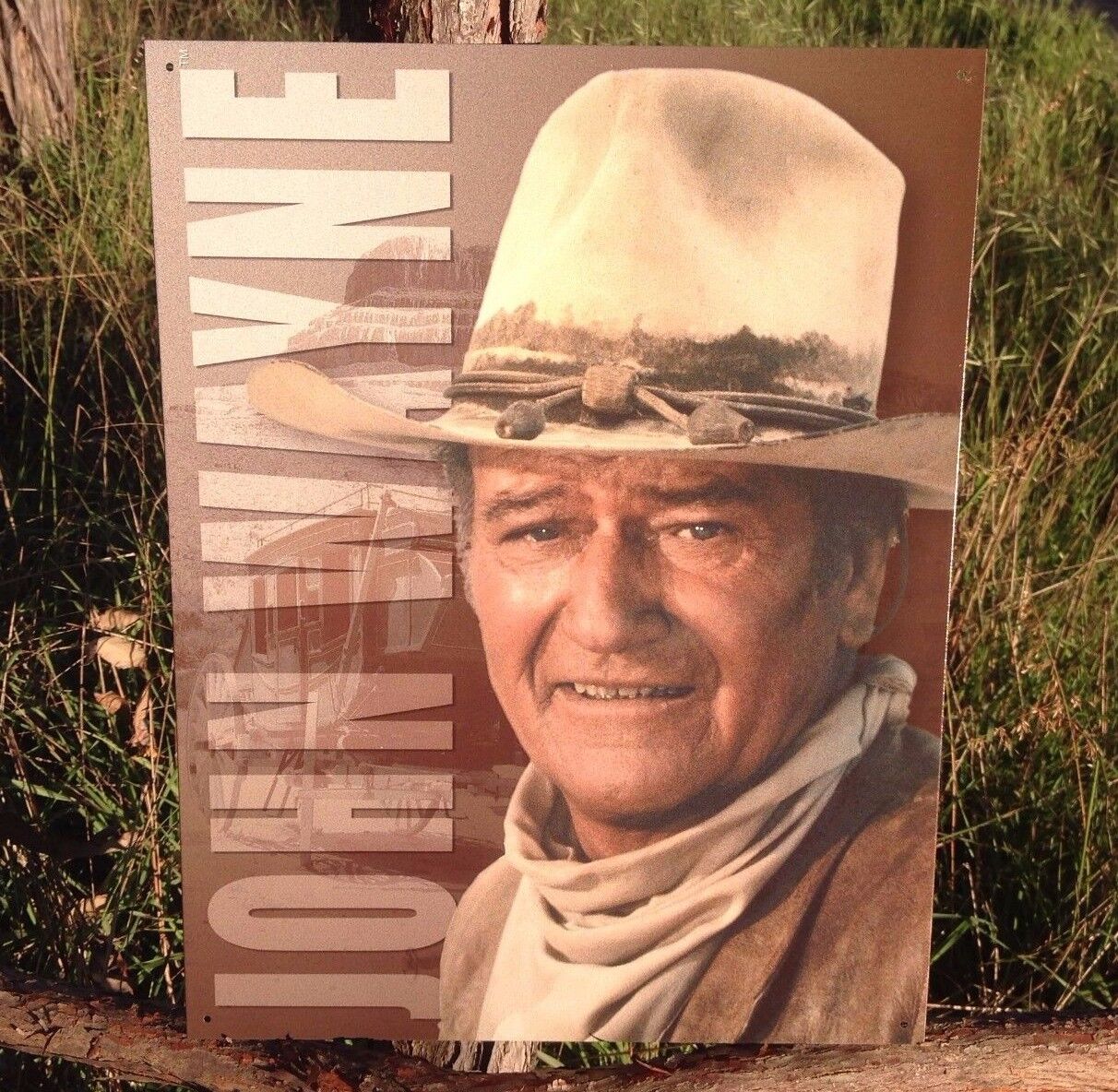 John Wayne Stage Coach Metal Sign Tin Vintage Garage Decor Old Rustic Western