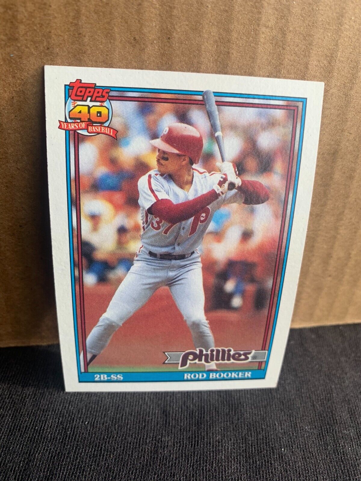 1991 Topps Baseball Card Philadelphia Phillies Rod Booker
