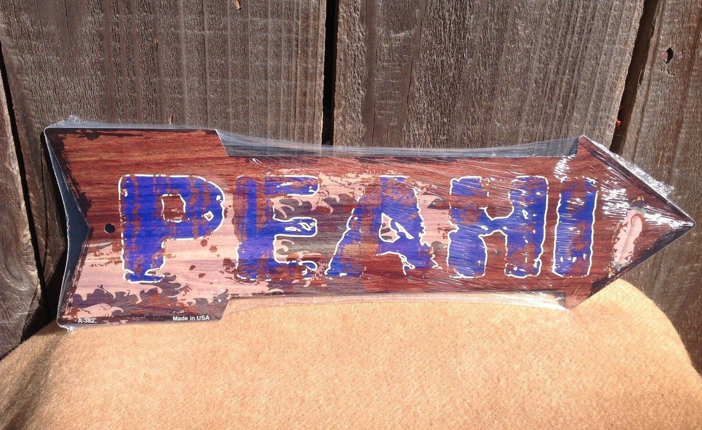 Peahi Hawaiian This Way To Arrow Sign Directional Novelty Metal 17" x 5"