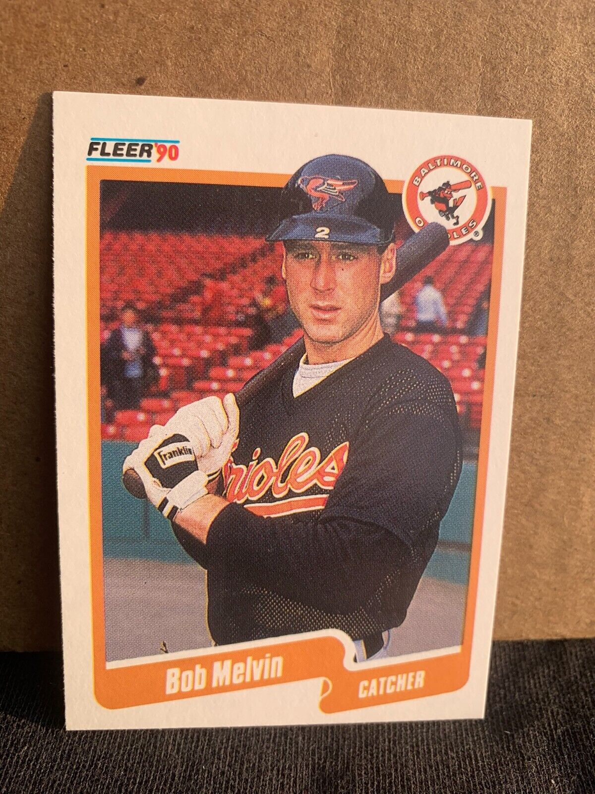 1990 Fleer Baseball Card Baltimore Orioles Bob Melvin
