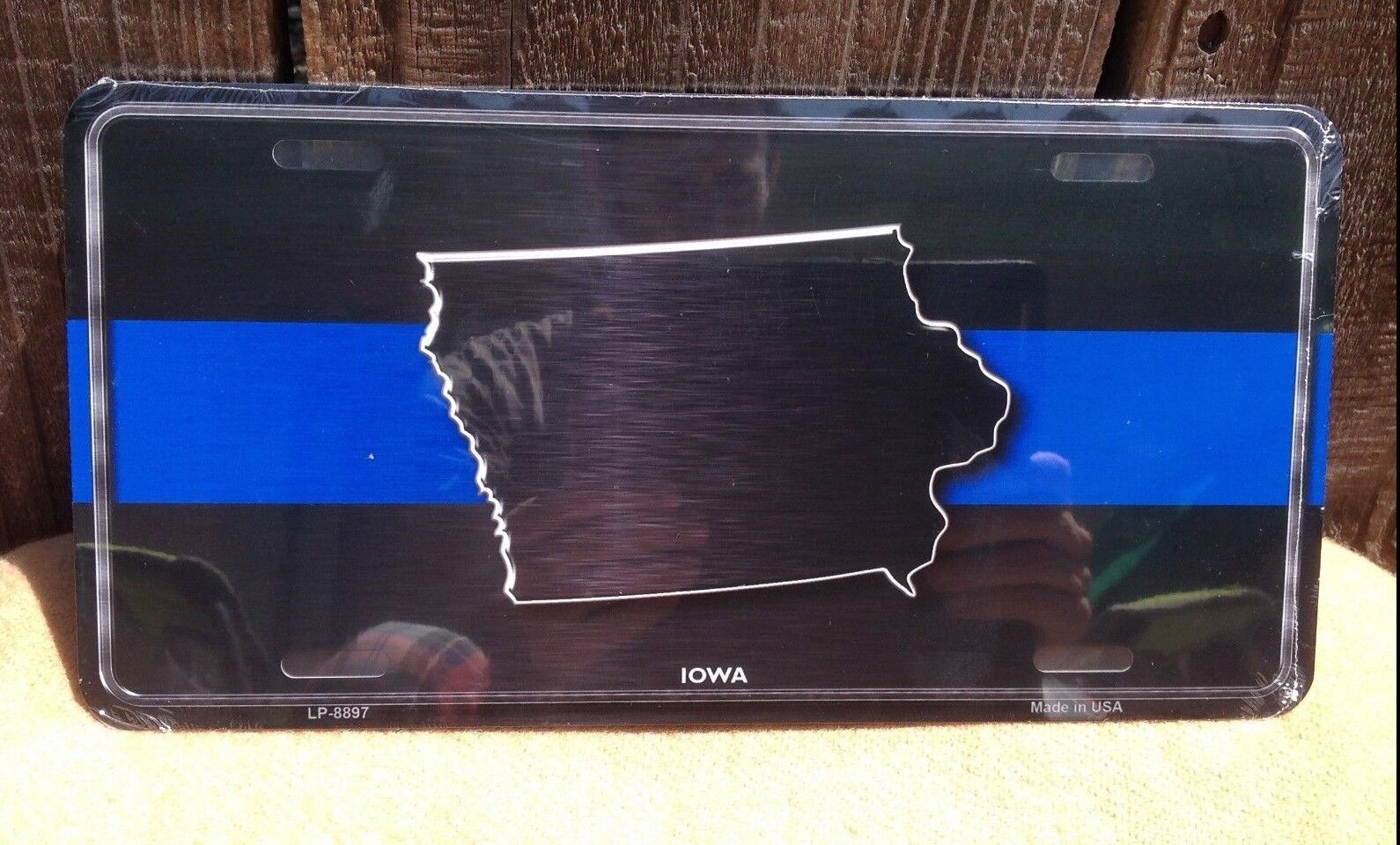 Iowa Thin Blue Line Police Auto Car Truck Tag Metal Novelty License Plate