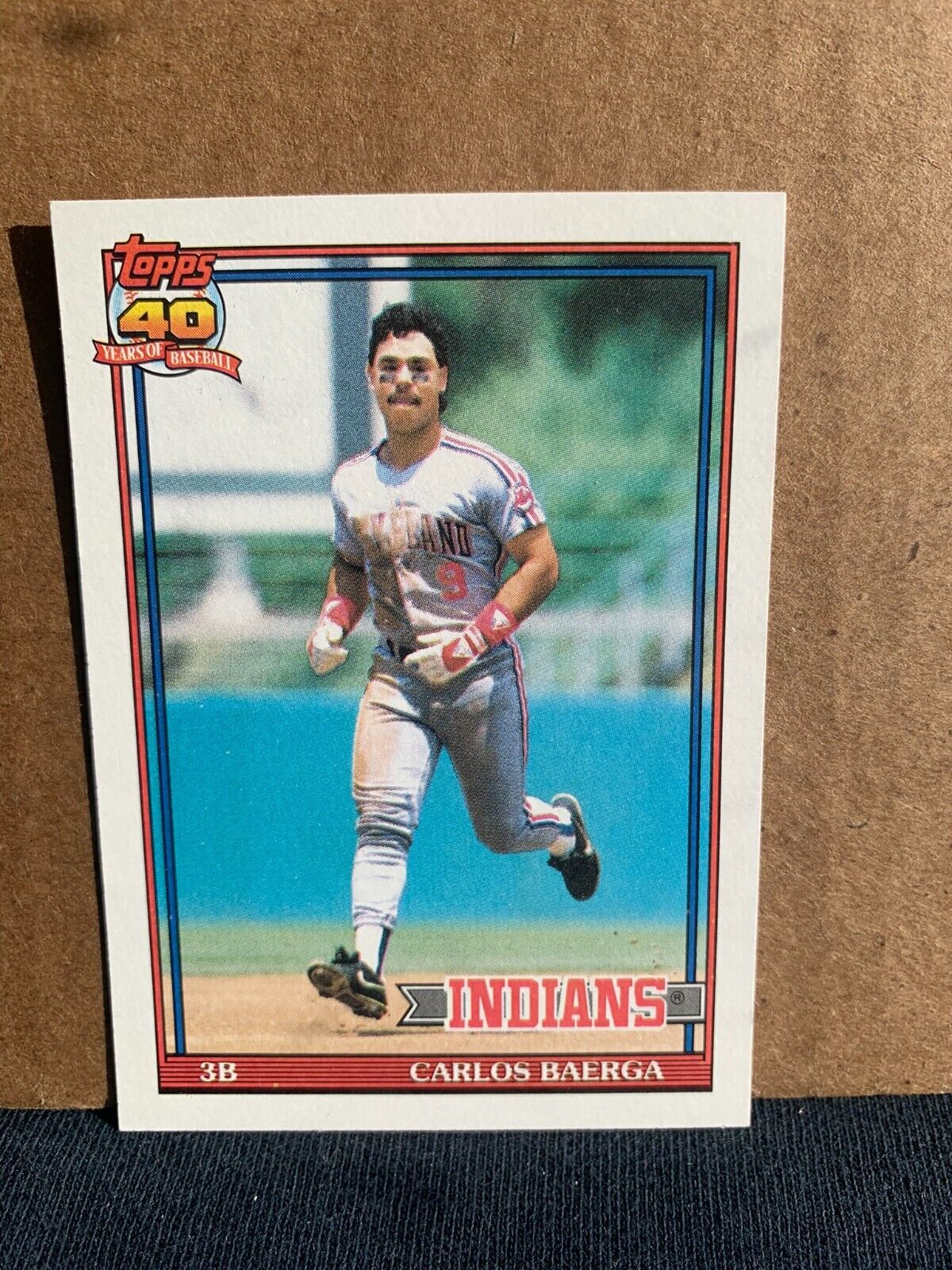 1991 Topps Baseball Card Cleveland Indians Carlos Baerga