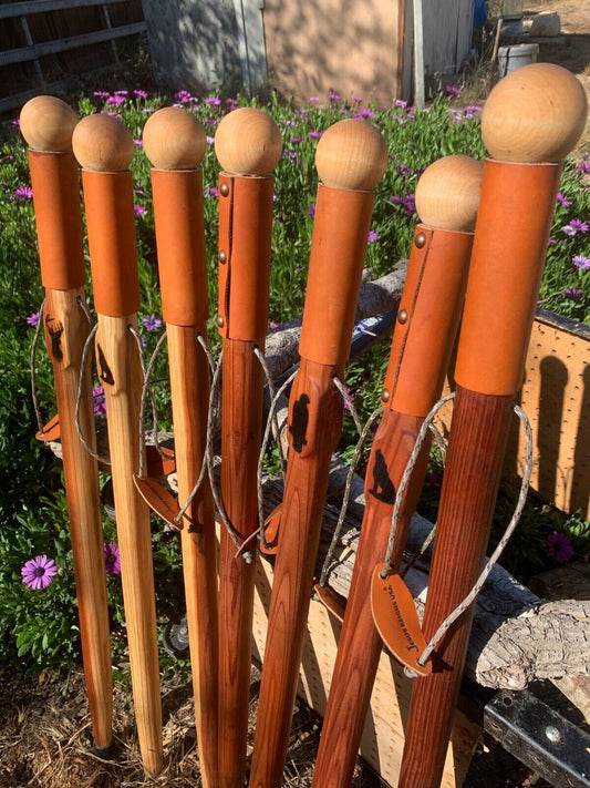 Rugged Terrain Wood Walking Cane Stick Ball Knob Round Top Palm Grip 30" - 42"