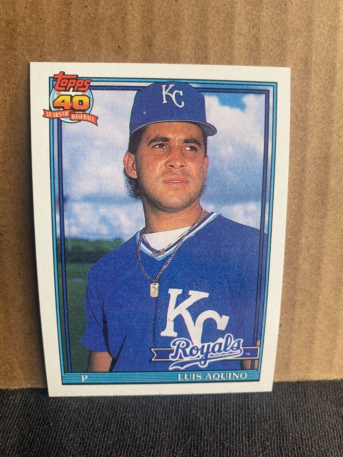 1991 Topps Baseball Card Kansas City Royals Luis Aquino