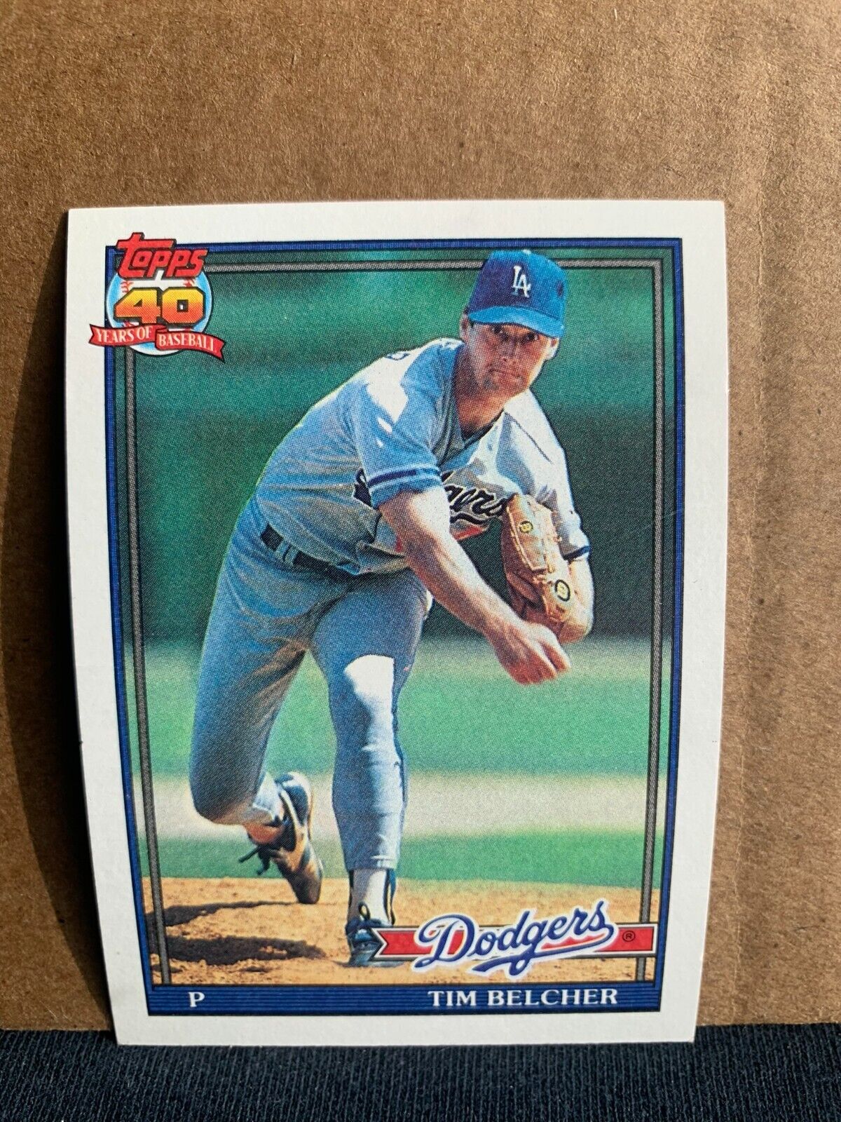 1991 Topps Baseball Card Los Angeles Dodgers Tim Belcher