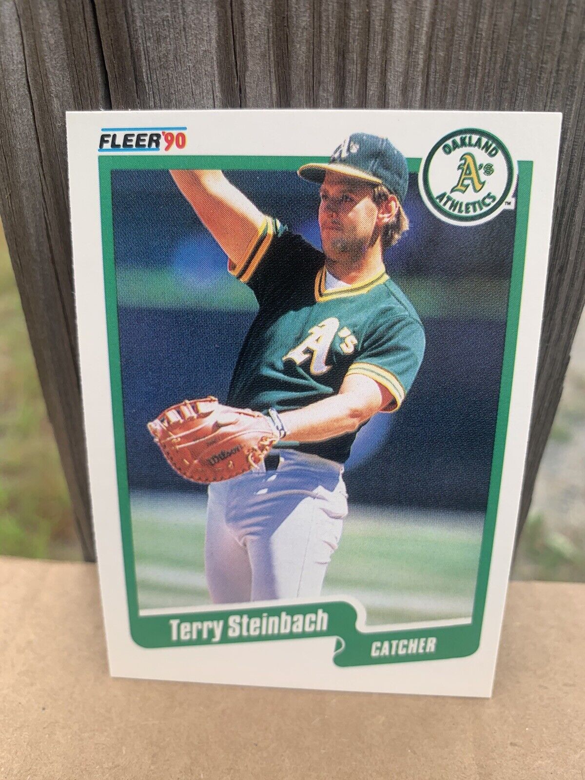 1990 Fleer Baseball Card Oakland Athletics Terry Steinbach