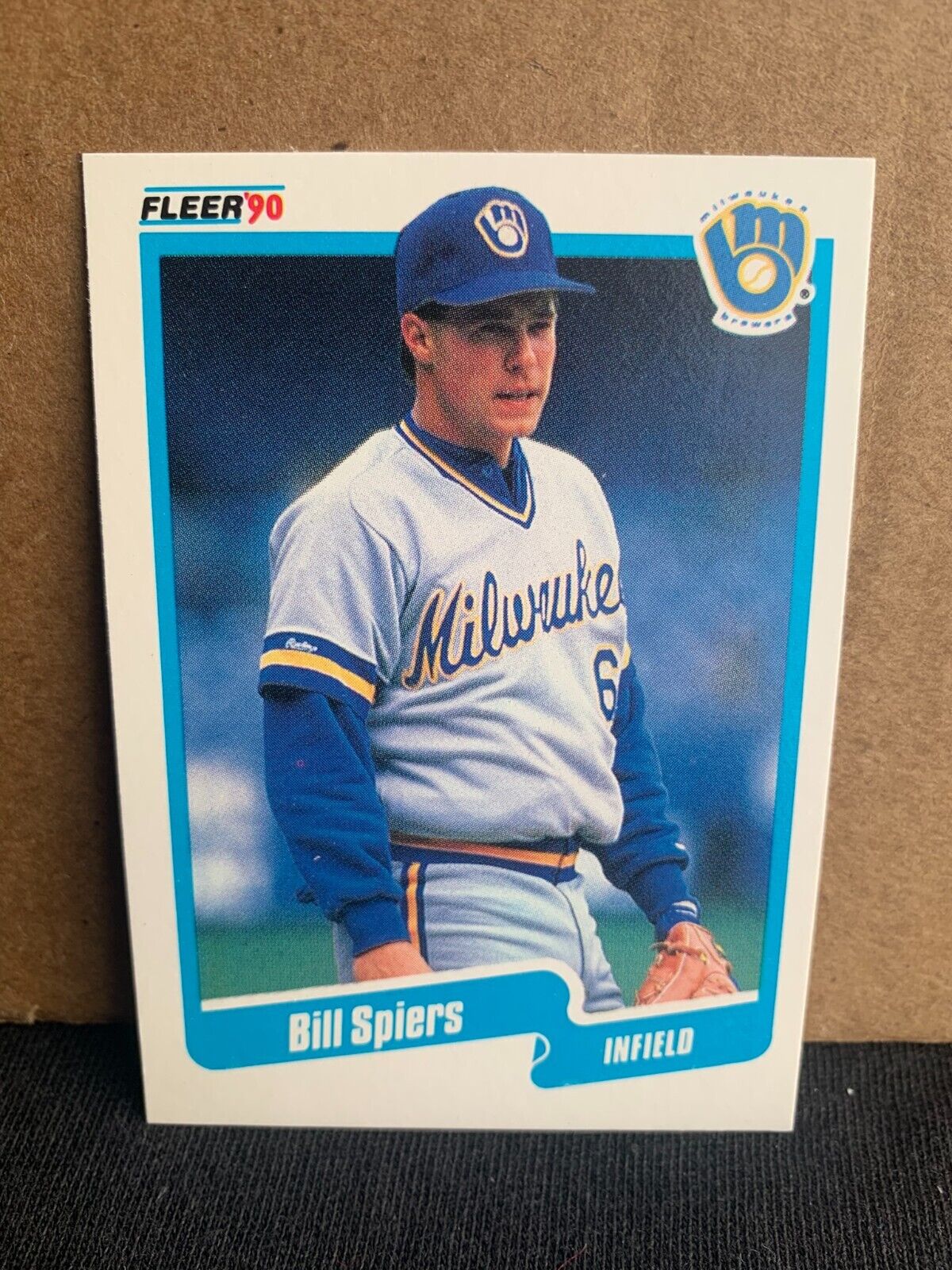 1990 Fleer Baseball Card Milwaukee Brewers Bill Spiers