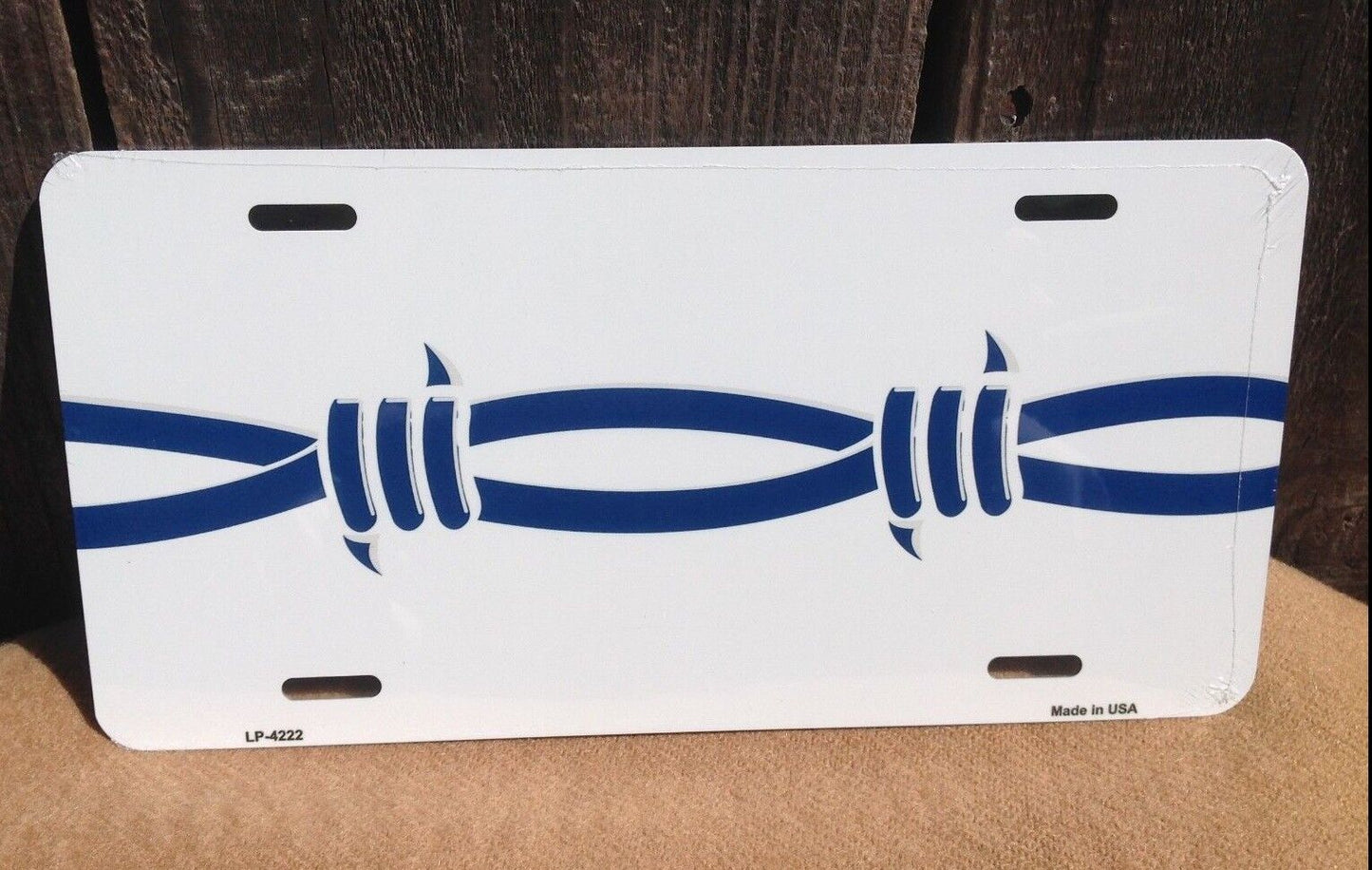 Thin Blue Line Barbwire Police Auto Car Truck Tag Metal Novelty License Plate