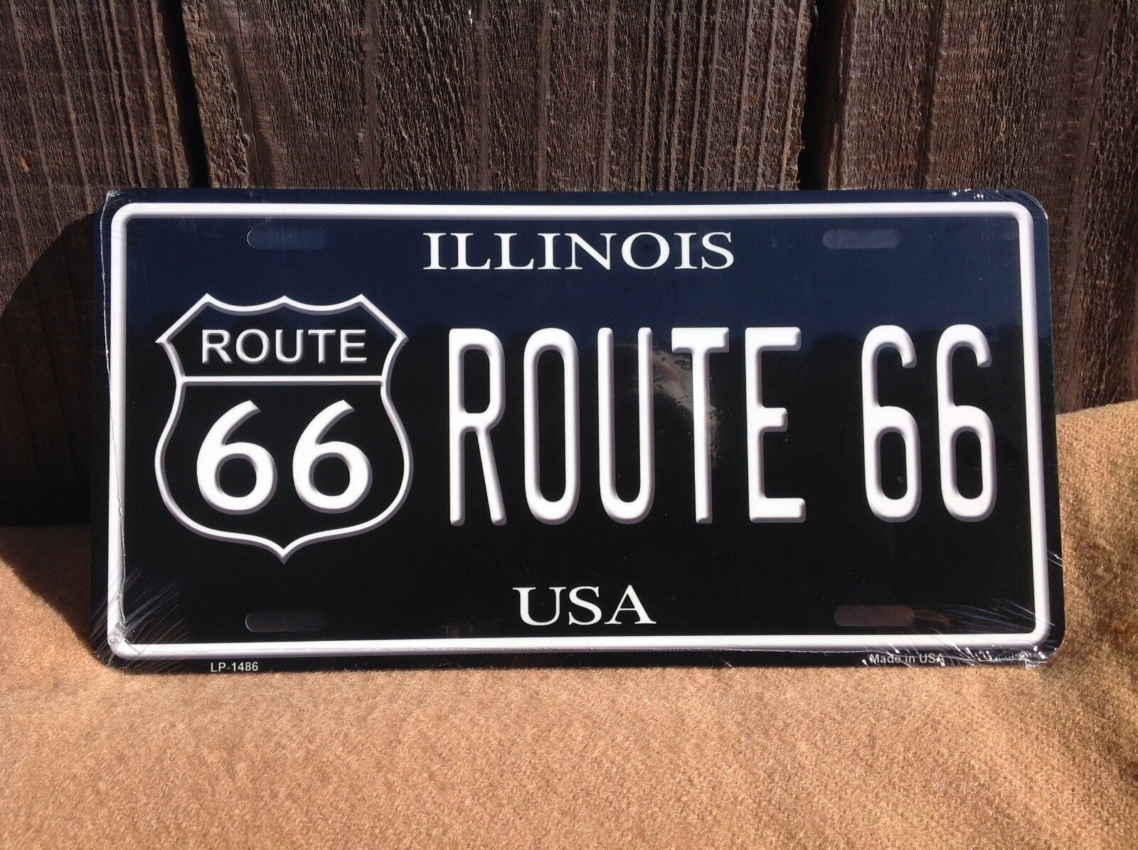 Route 66 Illinois Black White Novelty License Plate Auto Car Vehicle Truck Tag