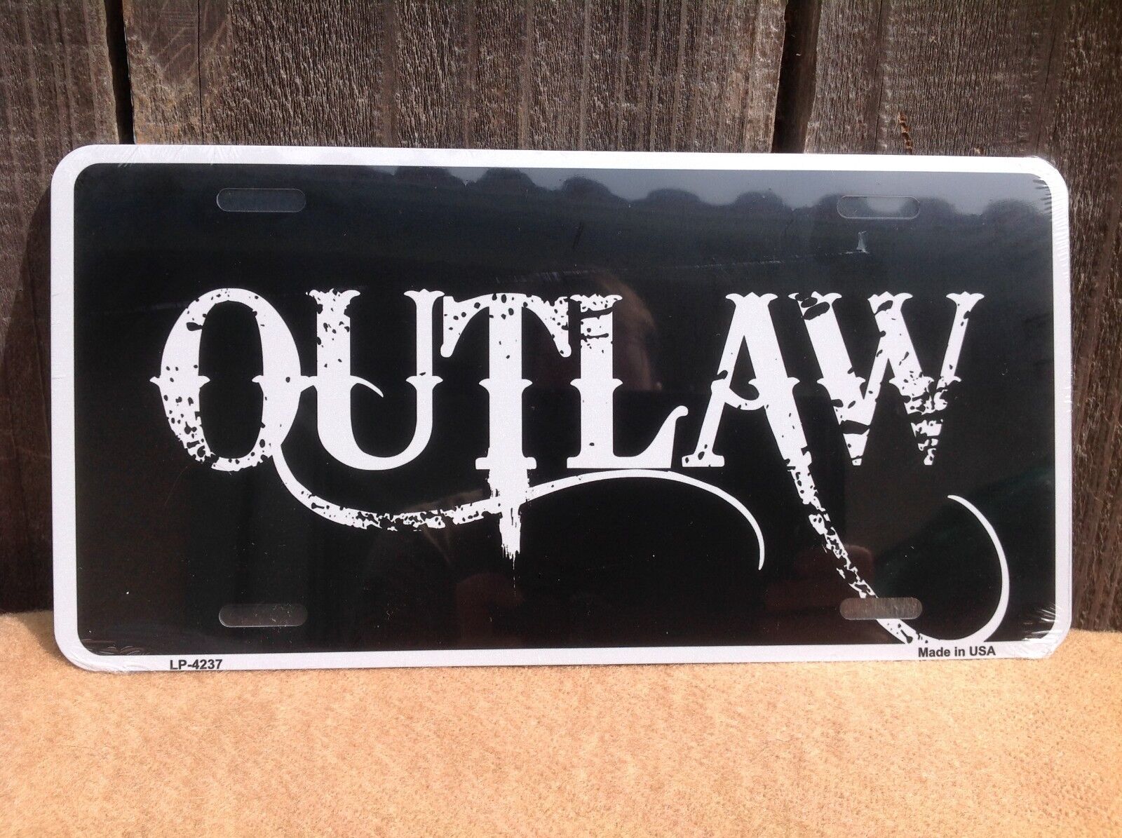 Outlaw Novelty Western Cowboy License Plate Car Auto Truck