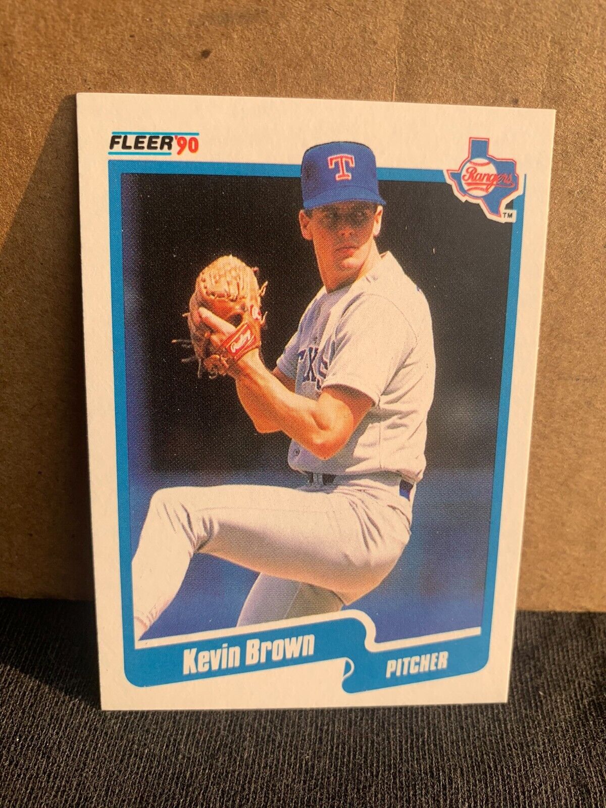 1990 Fleer Baseball Card Texas Rangers Kevin Brown