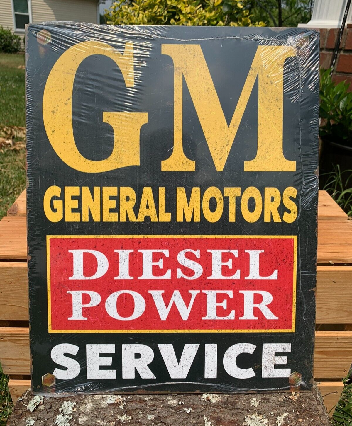 General Motors GM Diesel Power Authorized Service Tin Metal Classic Sign Garage