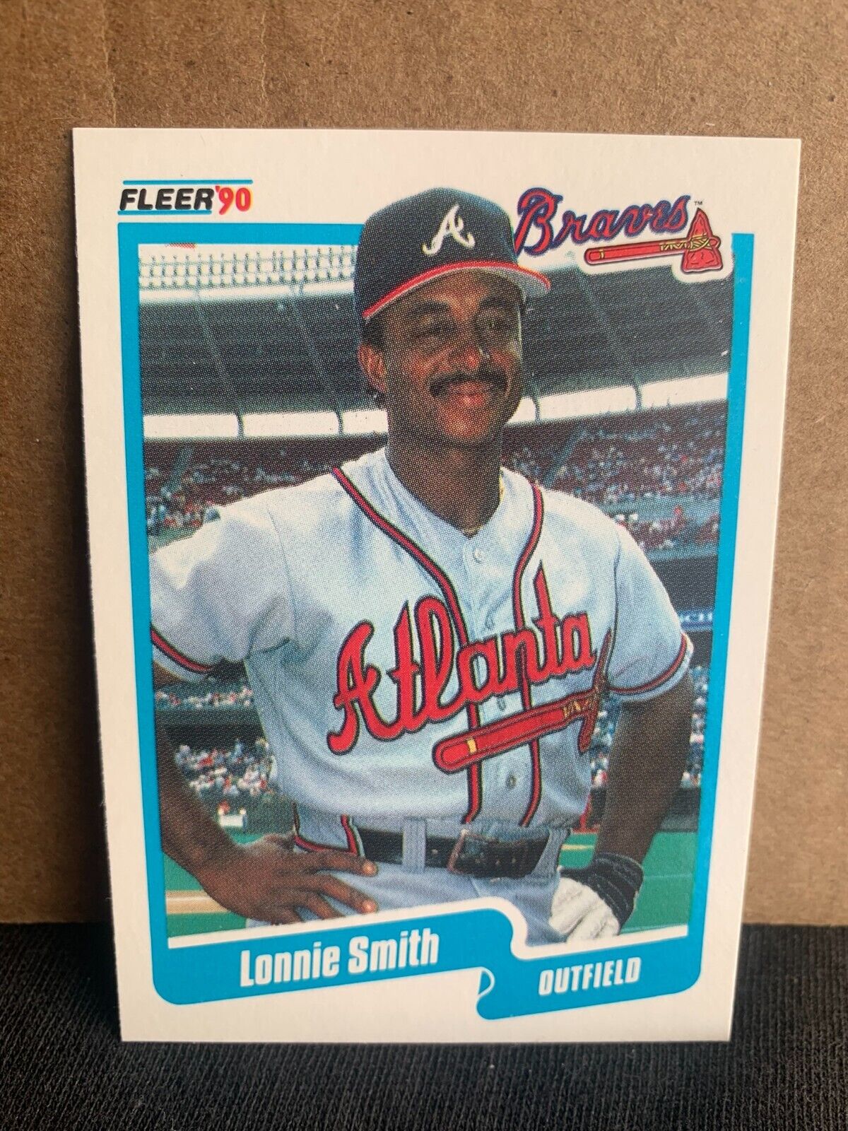 1990 Fleer Baseball Card Atlanta Braves Lonnie Smith