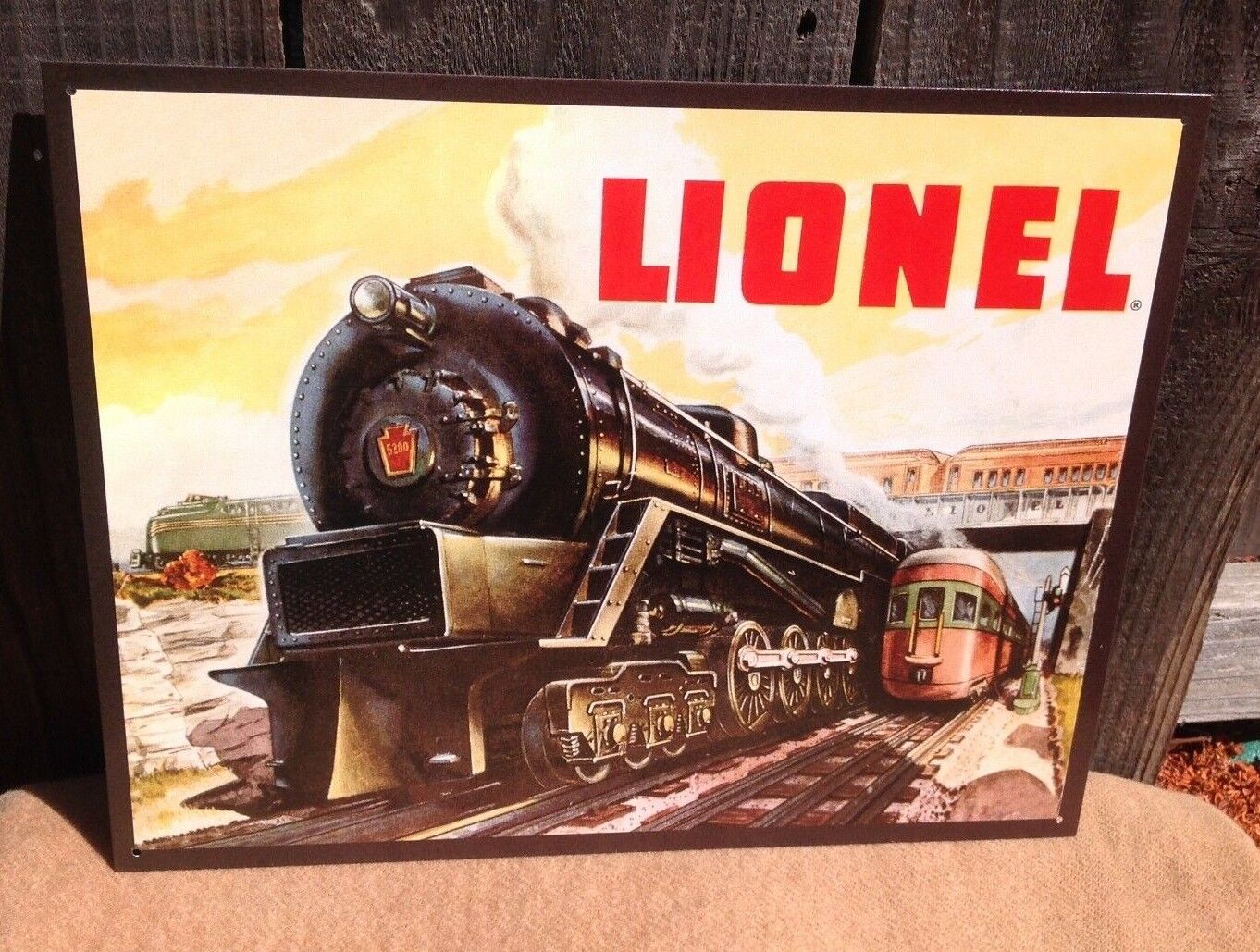 Lionel 5200 Train Engine Sign Tin Vintage Garage Bar Decor Old 